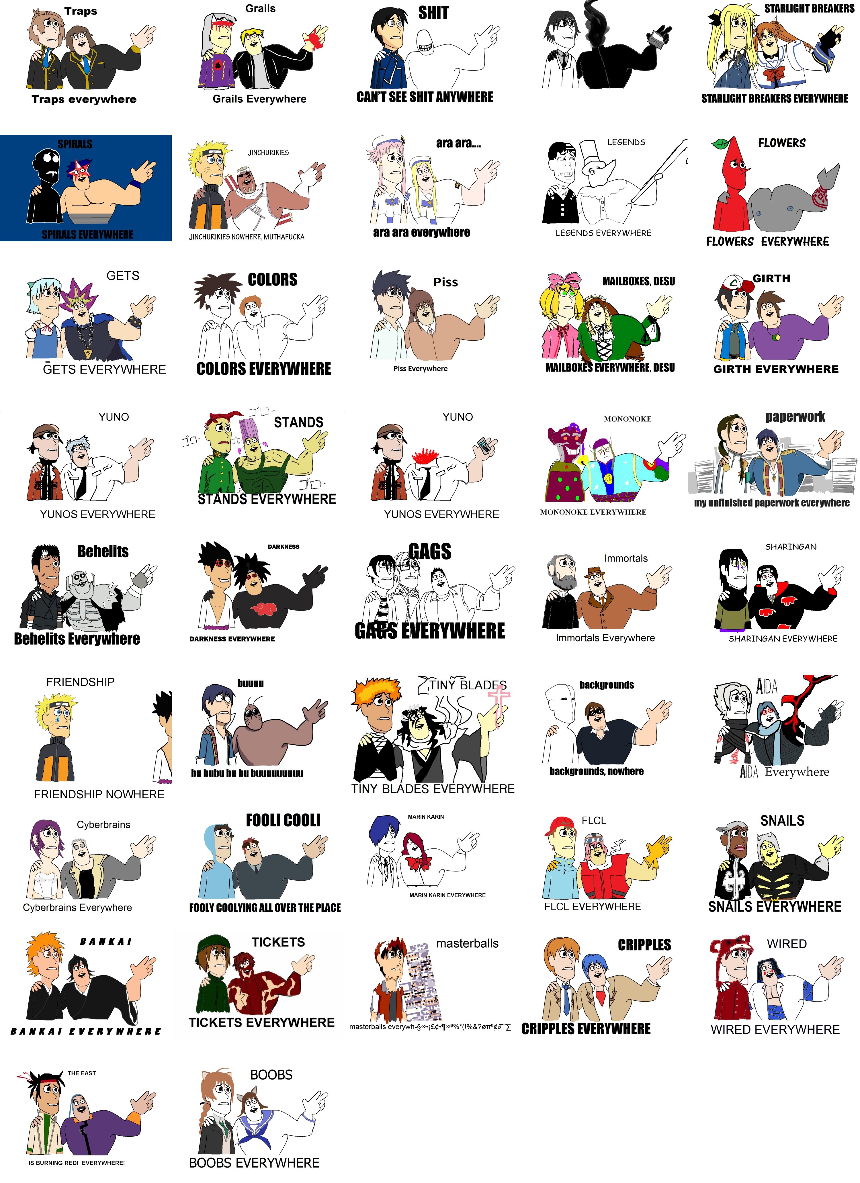 Bleach, FLCL Fooly Cooly, Angel Beats!, meme, Naruto: Shippuden, Kiss X Sis, anime - desktop wallpaper