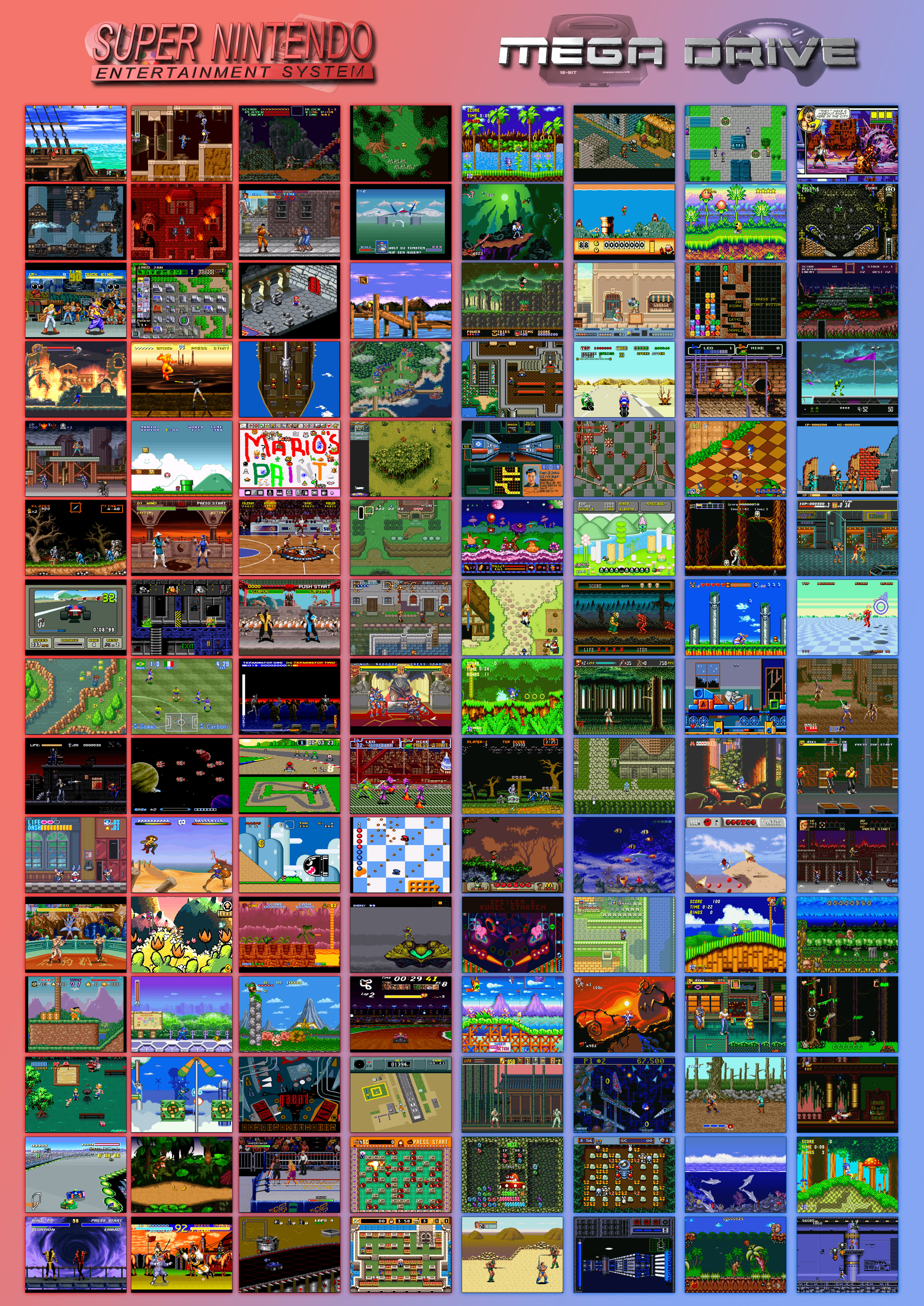 video games, screenshots, sega genesis, Super Nintendo - desktop wallpaper