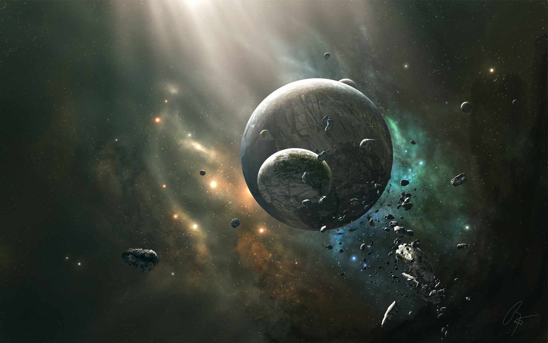 outer space, planets, JoeJesus, Josef Barton - desktop wallpaper