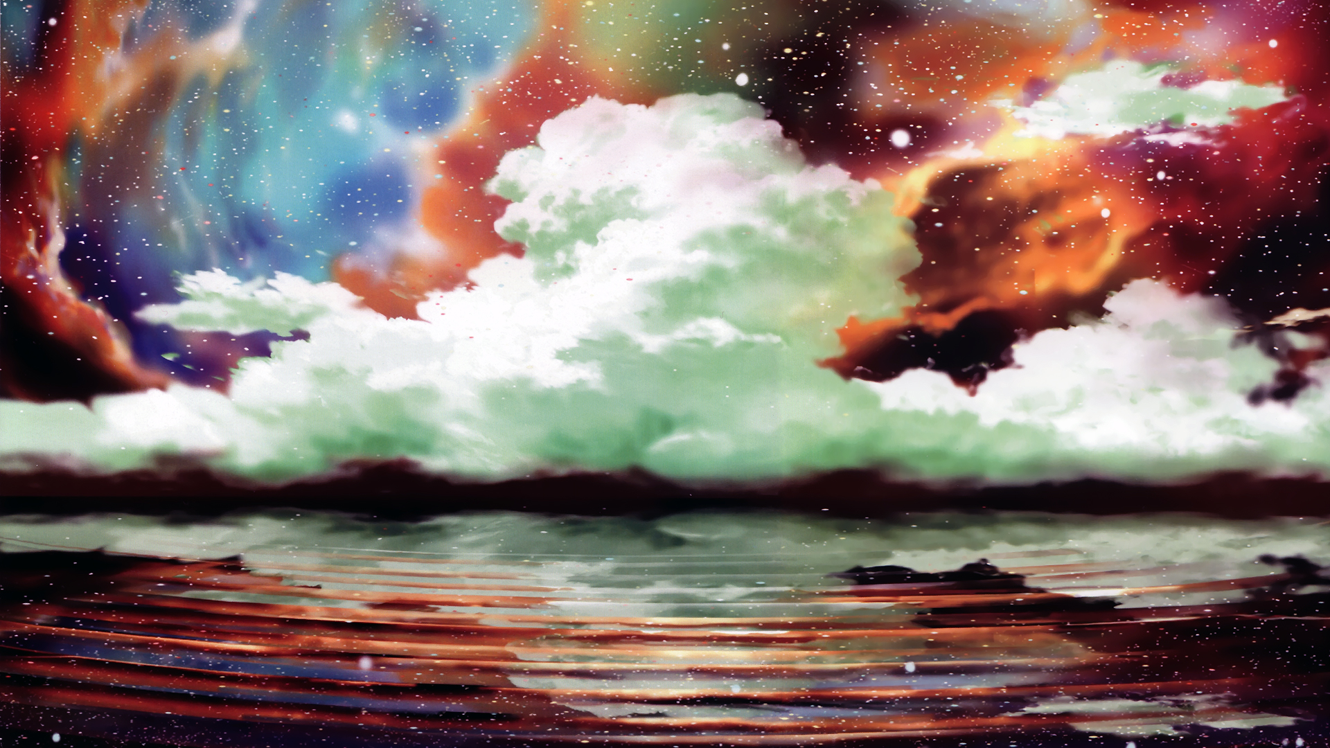 clouds, landscapes, artwork - desktop wallpaper
