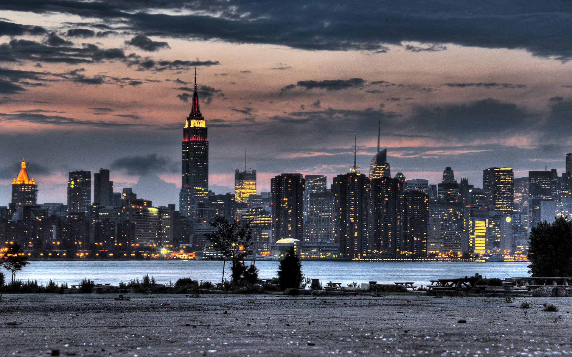 skylines, city lights - desktop wallpaper
