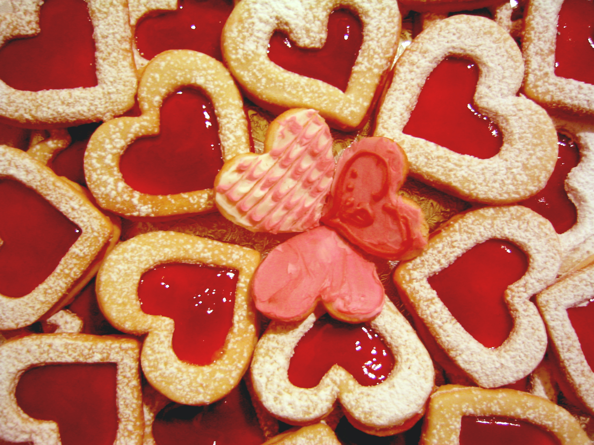 cookies, hearts - desktop wallpaper