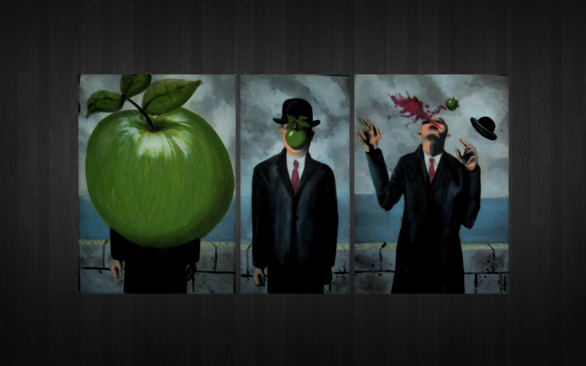 parody, Rene Magritte, Son of Man - desktop wallpaper
