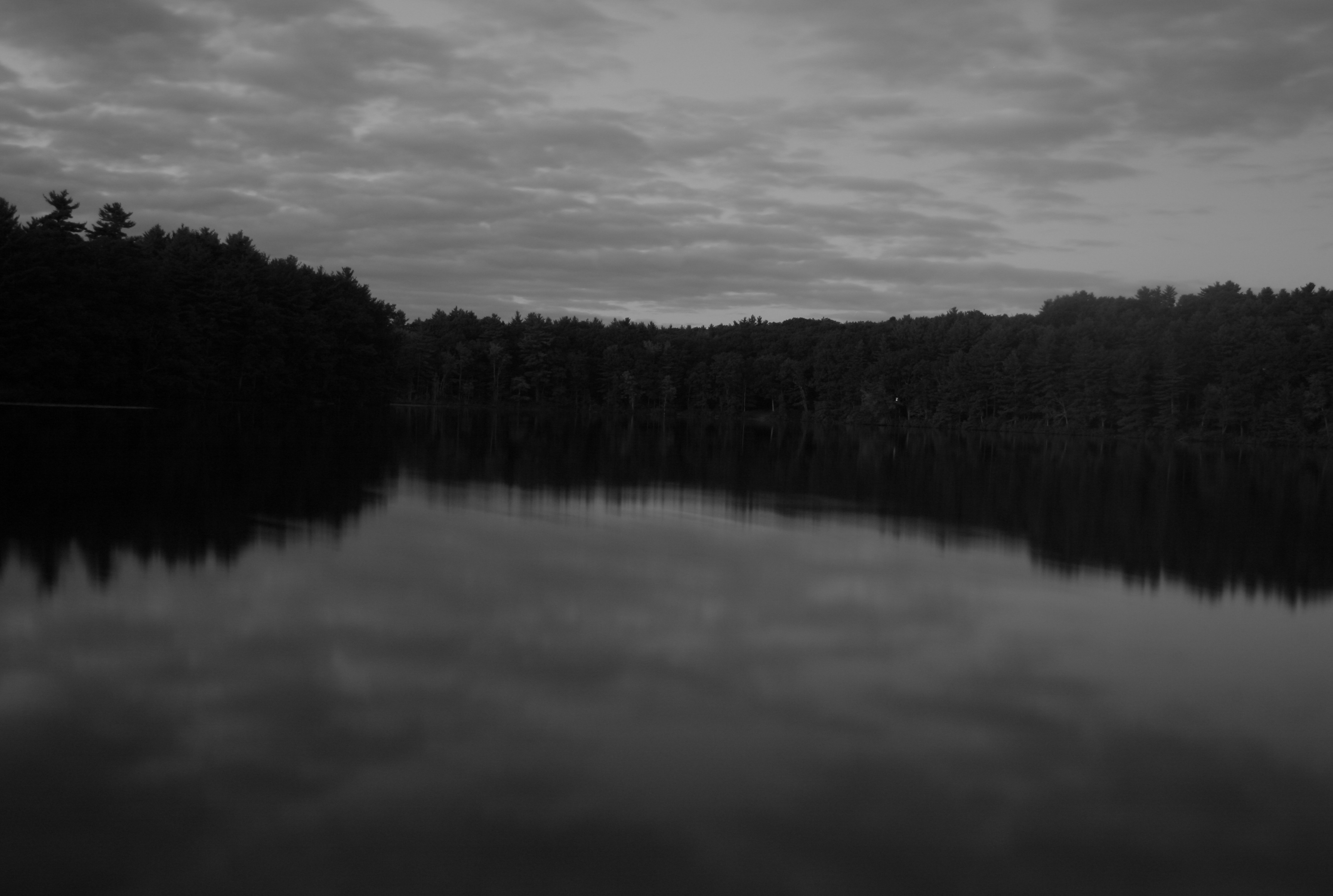 clouds, black, dark, forests, gray, eerie, lakes, reflections - desktop wallpaper