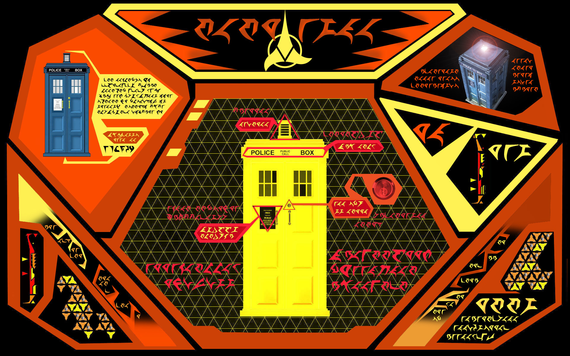 Star Trek, TARDIS, Klingons, Doctor Who, crossovers - desktop wallpaper
