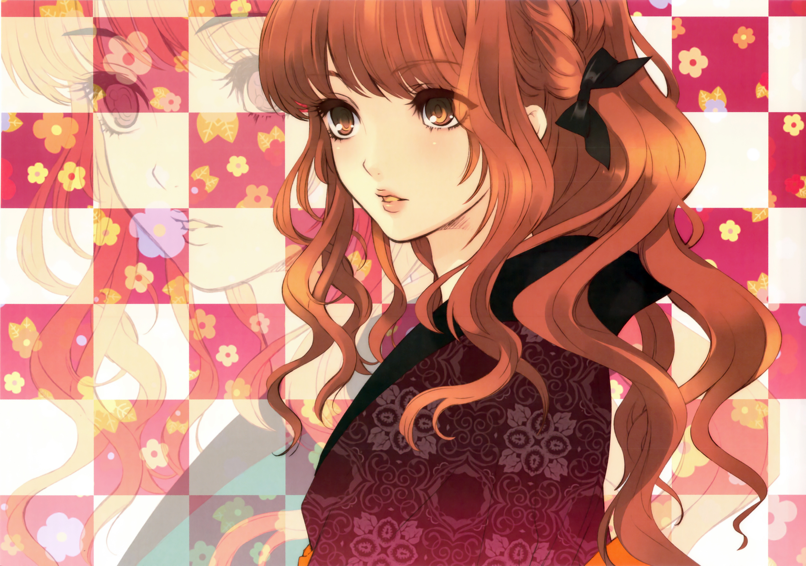 Japanese clothes, anime girls - desktop wallpaper