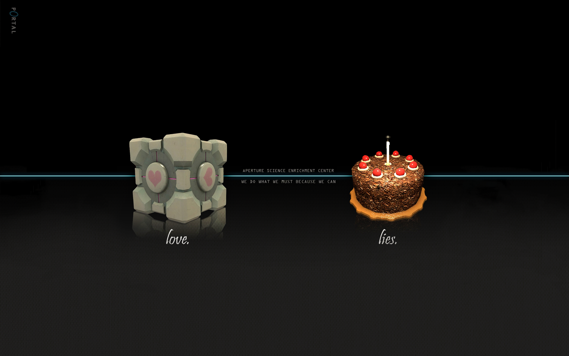 Portal, Companion Cube, Aperture Laboratories, cakes - desktop wallpaper