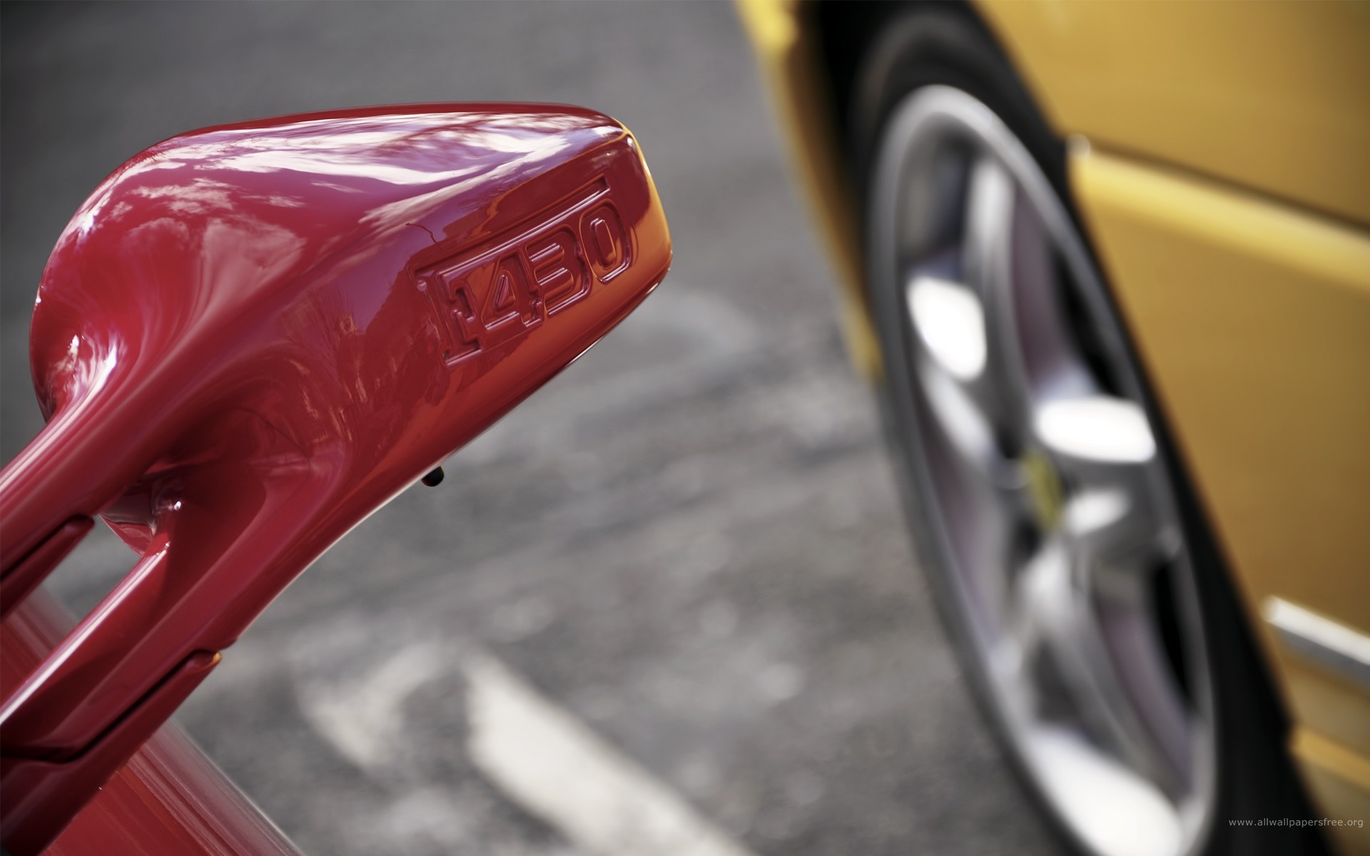 close-up, red, yellow, cars, Ferrari, vehicles, Ferrari F430 - desktop wallpaper