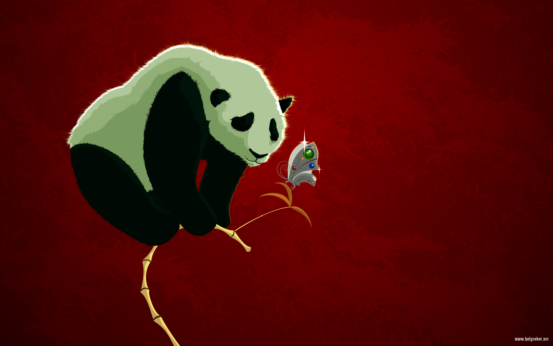 animals, panda bears, branches - desktop wallpaper