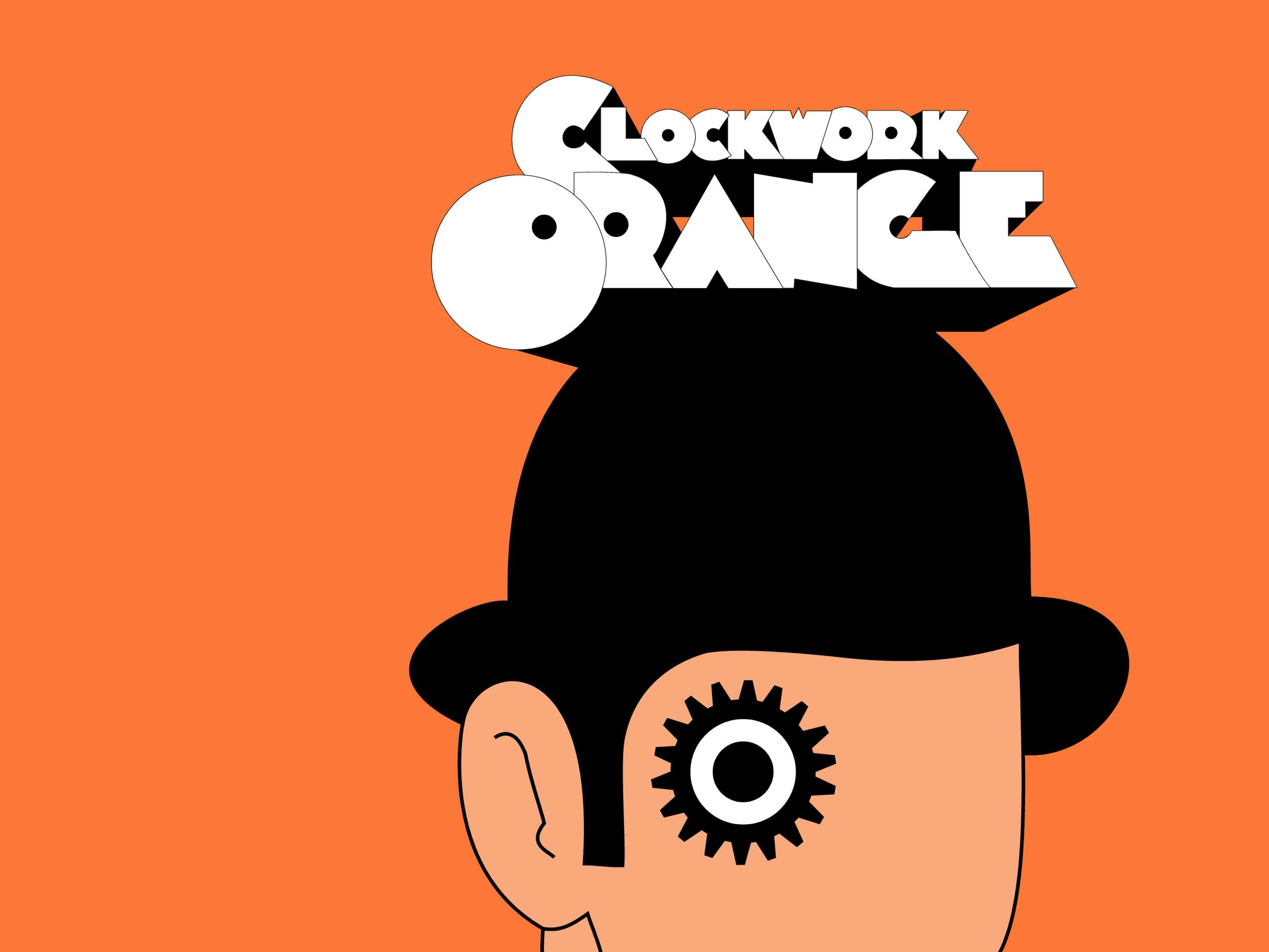 Clockwork Orange, Stanley Kubrick, simple background - desktop wallpaper