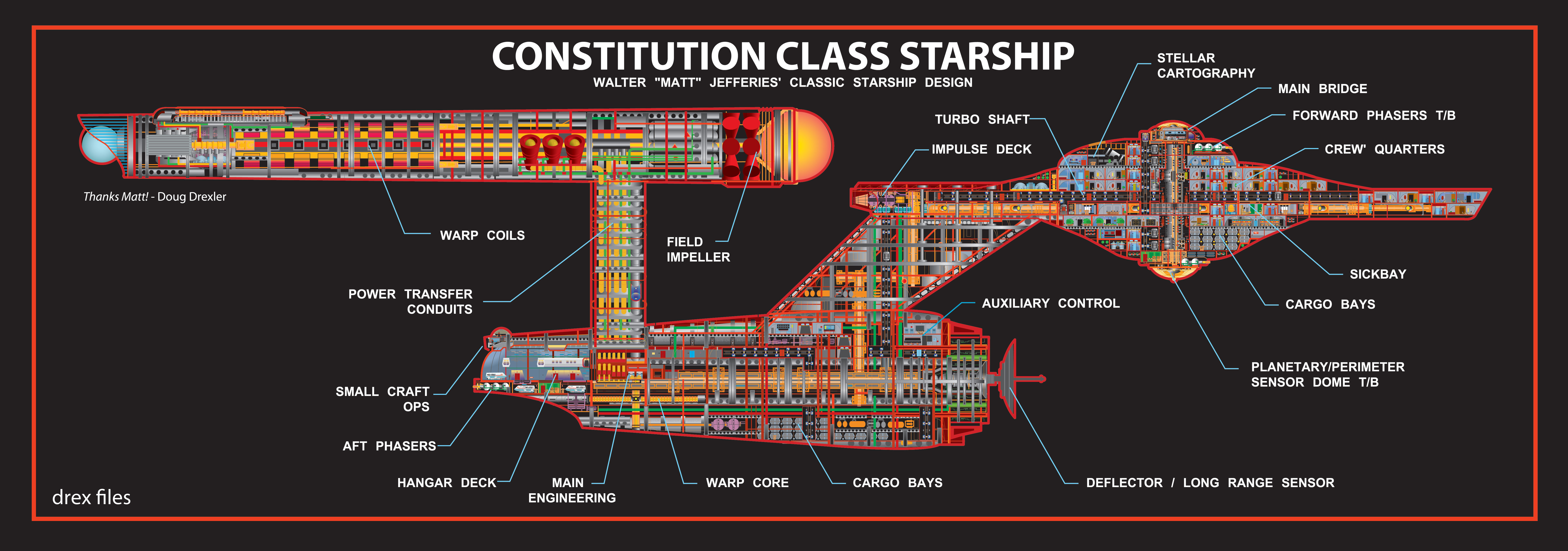 Star Trek, spaceships, schematic, vehicles, Star Trek schematics, constitution, class - desktop wallpaper