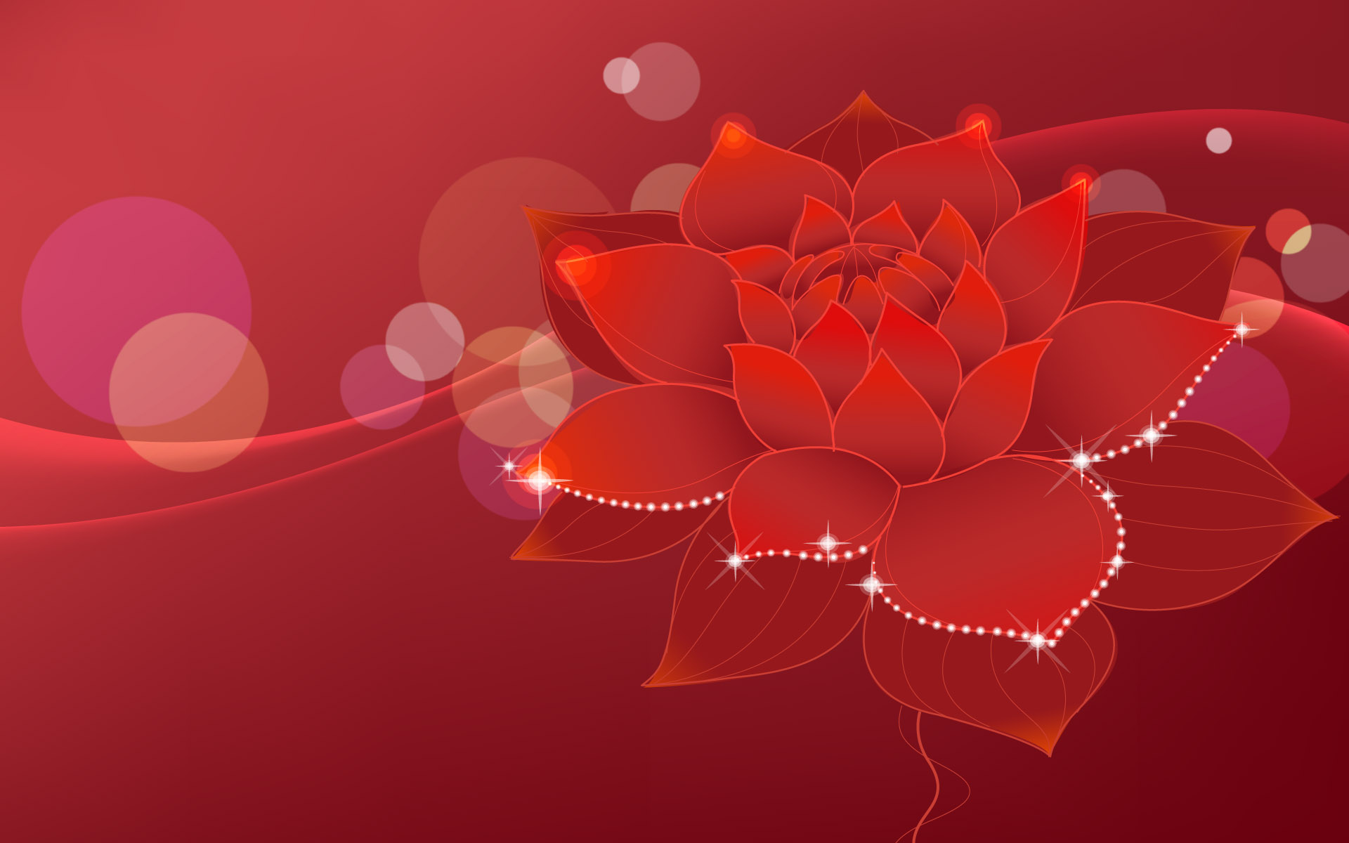 abstract, nature, red, flowers - desktop wallpaper
