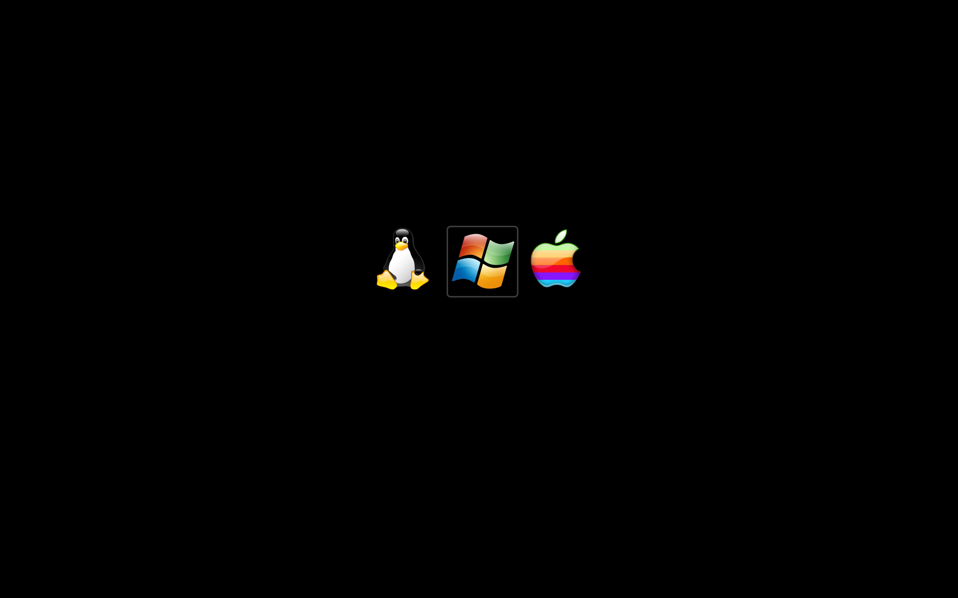 Mac, Linux, tux, Microsoft Windows, logos - desktop wallpaper