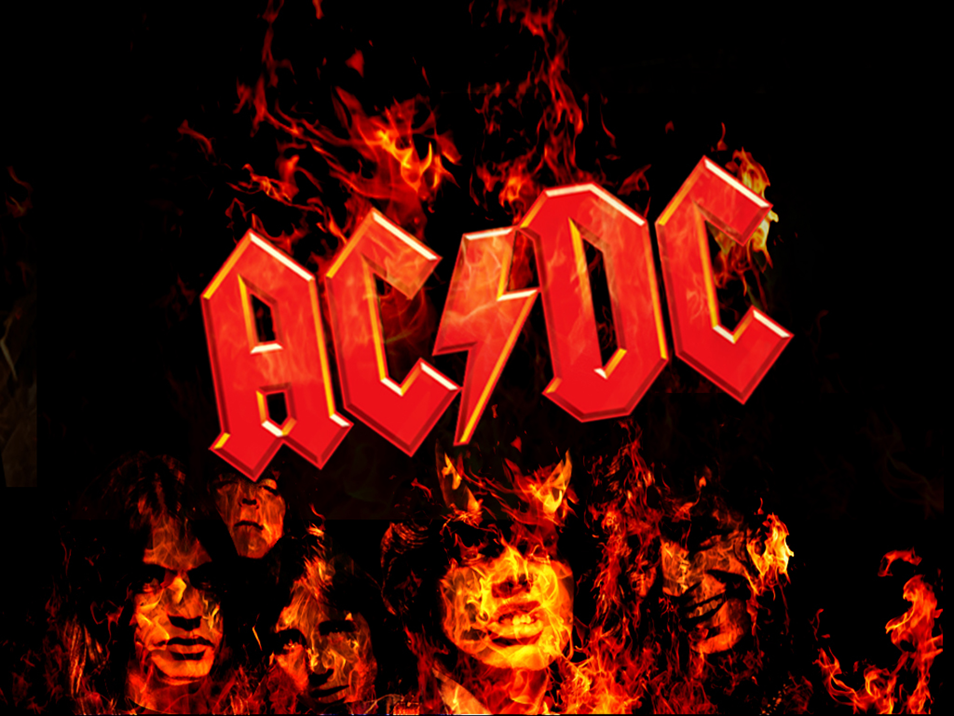 flames, AC/DC, music bands - desktop wallpaper
