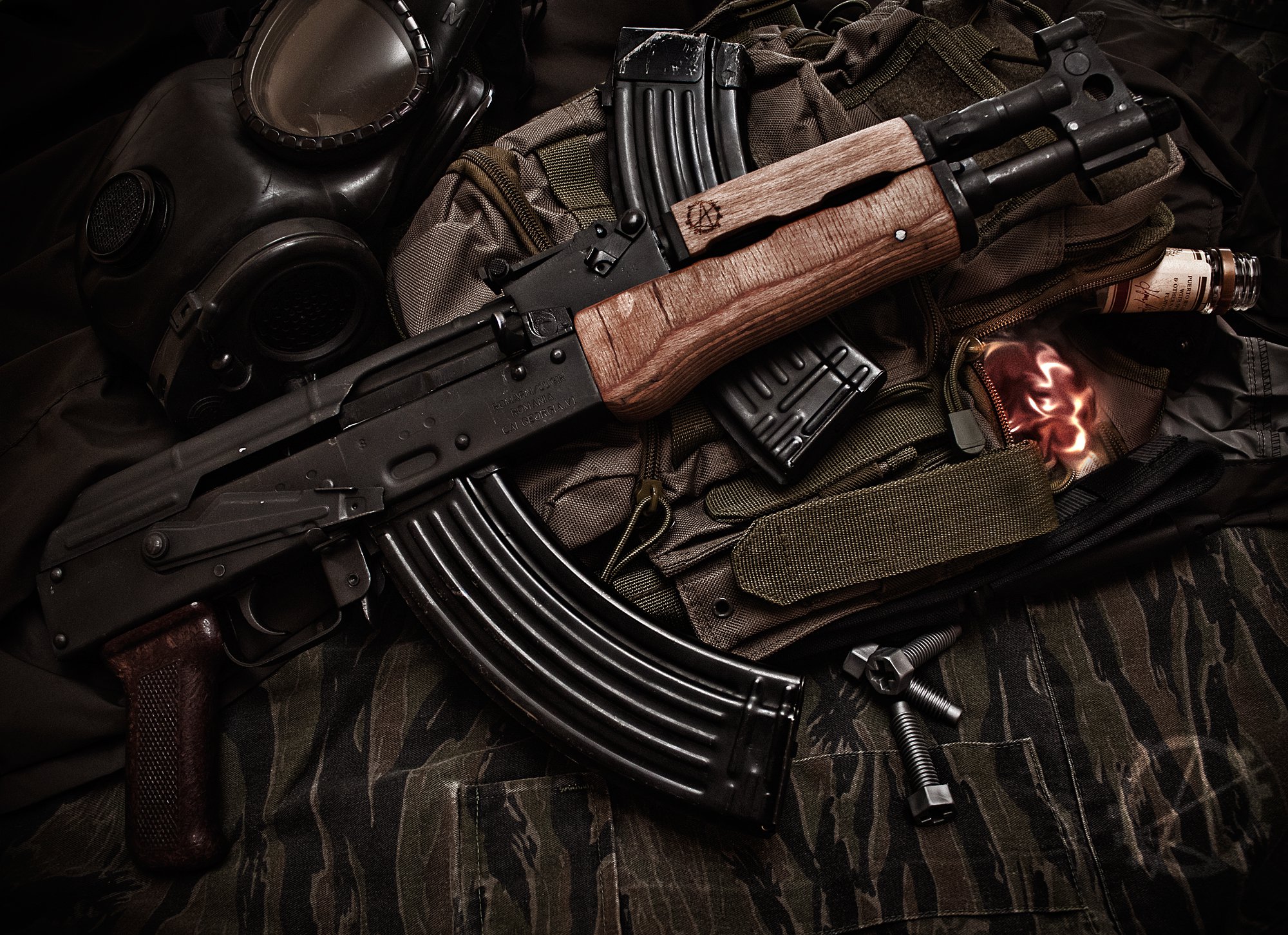 guns, weapons, AK-47 - desktop wallpaper