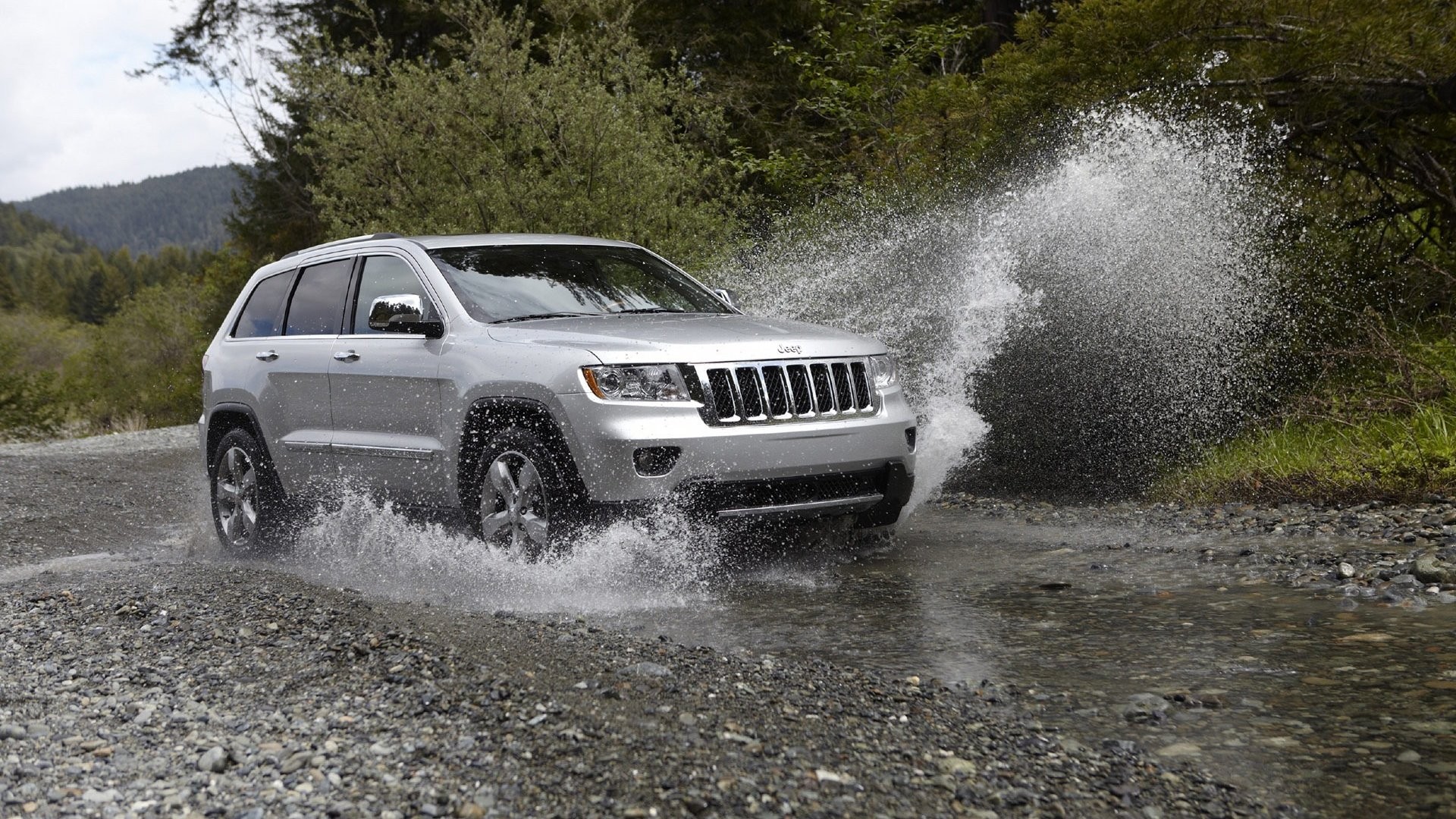 water, cars, Jeep Grand Cherokee, splashes - desktop wallpaper
