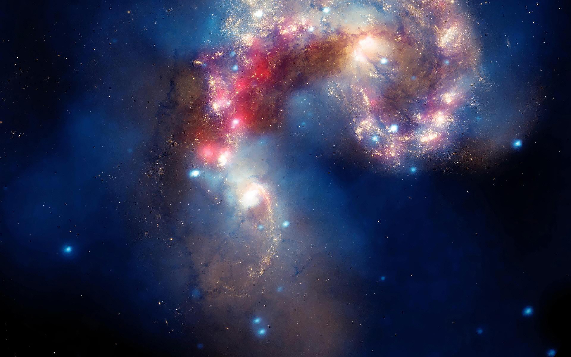 outer space, night, galaxies - desktop wallpaper