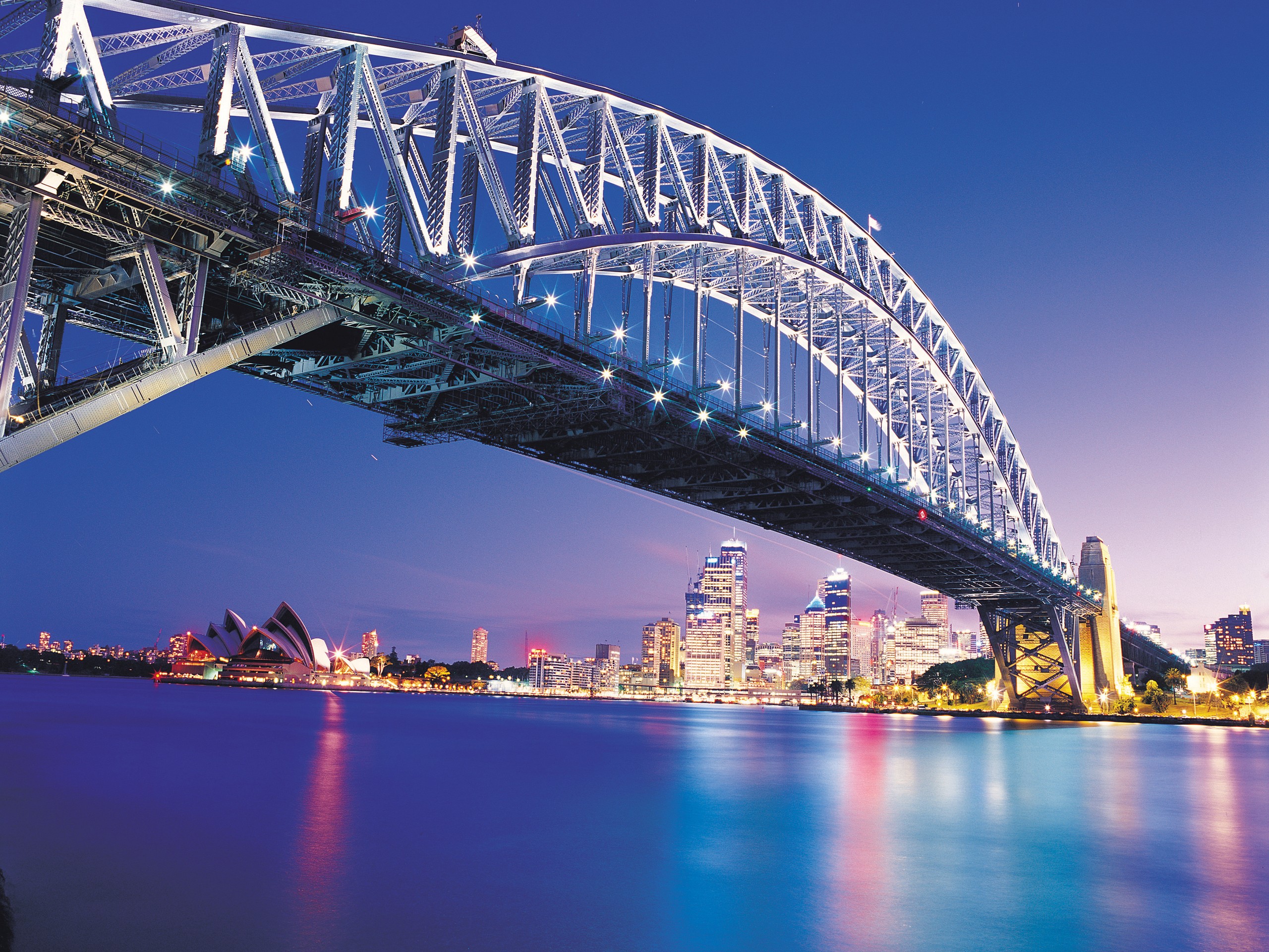 cityscapes, night, bridges, buildings, Sydney - desktop wallpaper