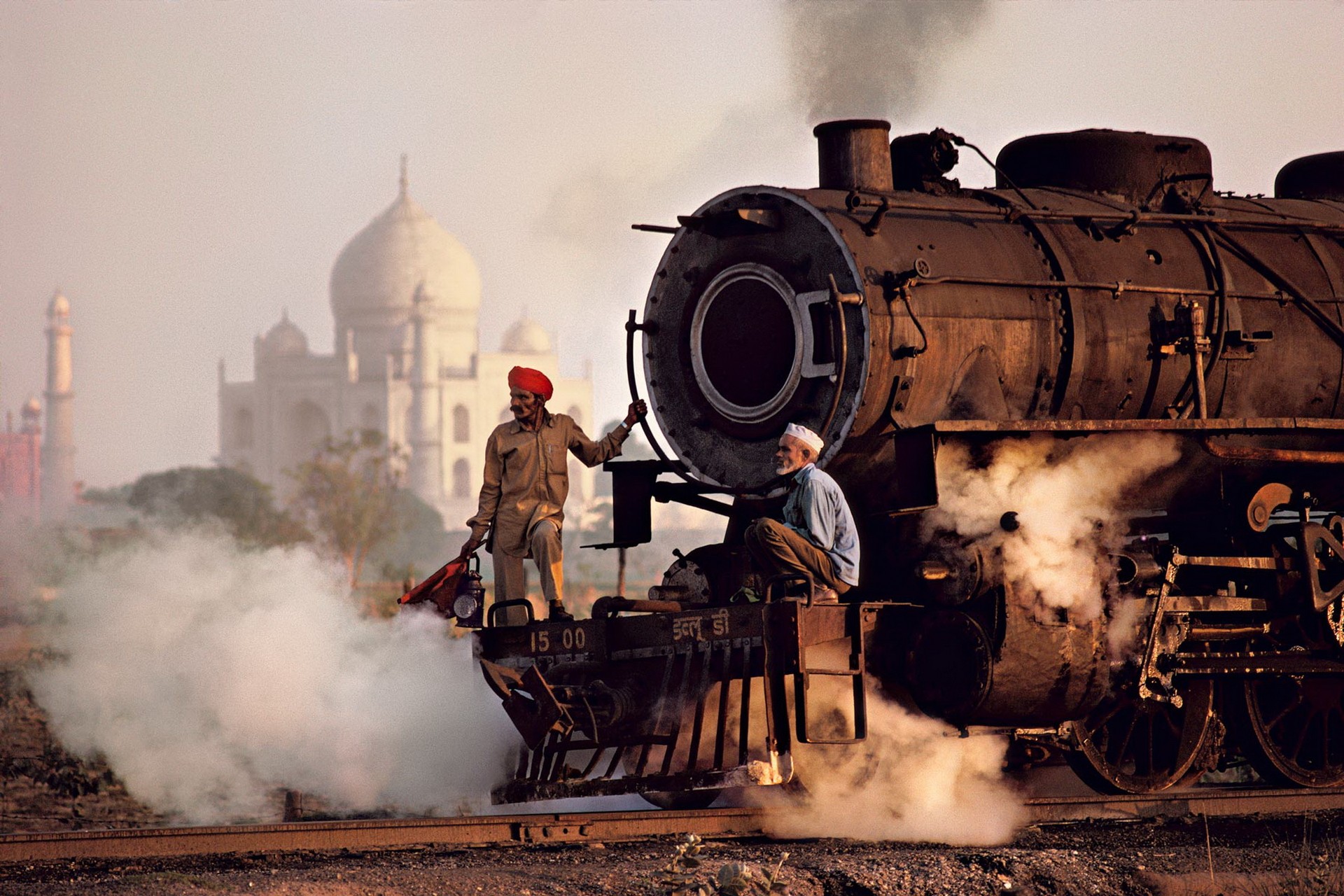 trains, India, Taj Mahal, locomotives, steam locomotives - desktop wallpaper