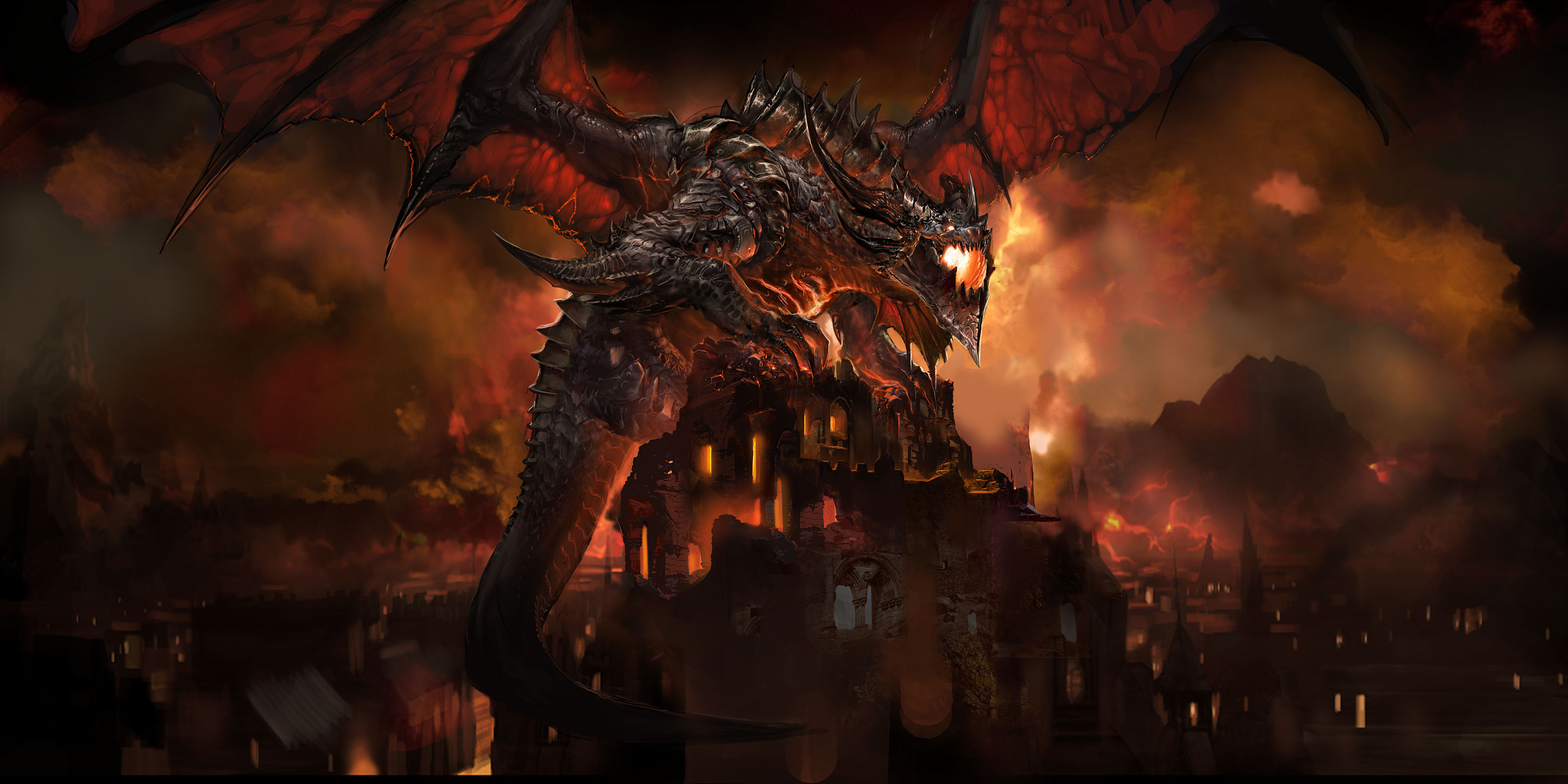 World of Warcraft, deathwing, World of Warcraft: Cataclysm - desktop wallpaper
