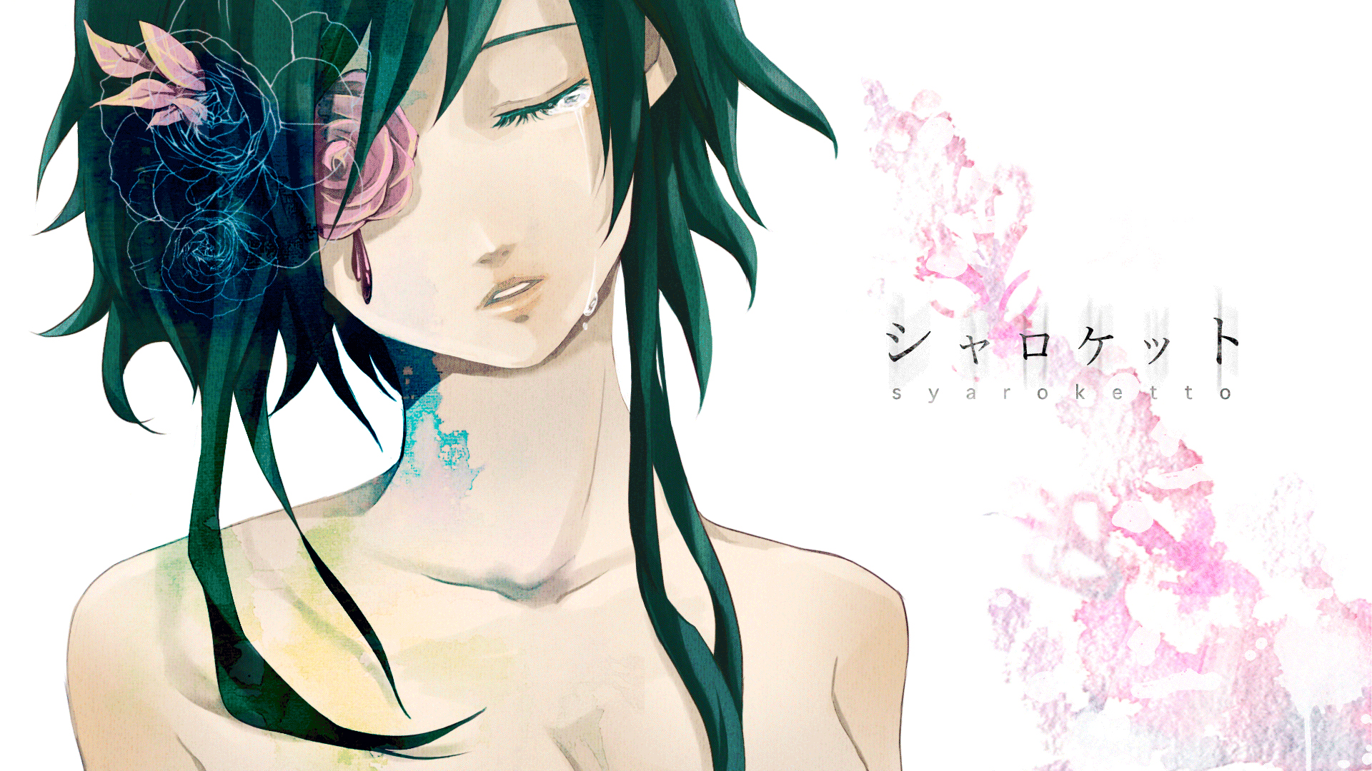 Vocaloid, flowers, green hair, Megpoid Gumi, anime girls - desktop wallpaper