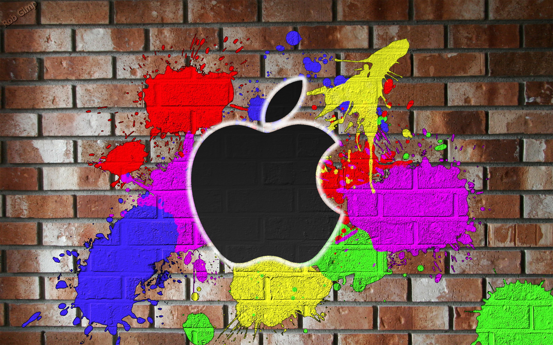 multicolor, wall, Apple Inc. - desktop wallpaper