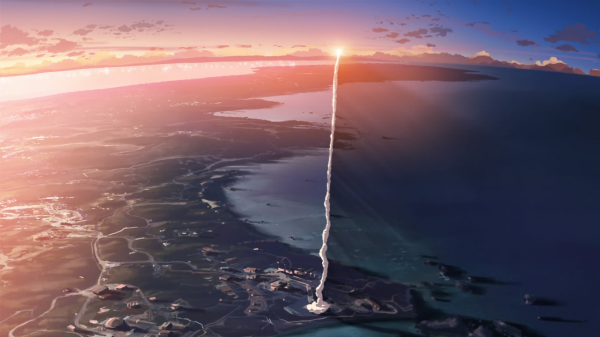 screenshots, Makoto Shinkai, 5 Centimeters Per Second, anime, contrails - desktop wallpaper