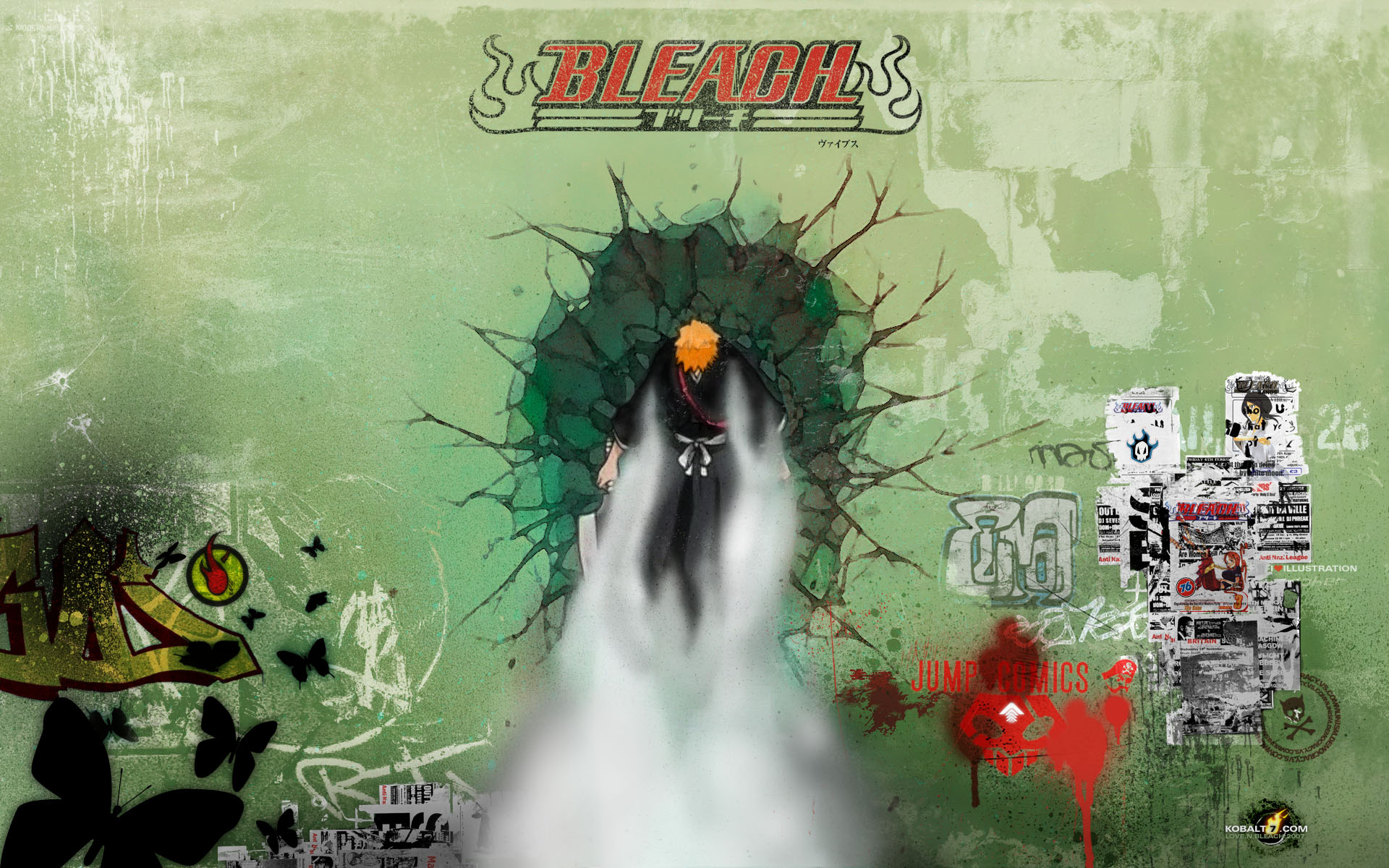 Bleach, Kurosaki Ichigo, graffiti - desktop wallpaper