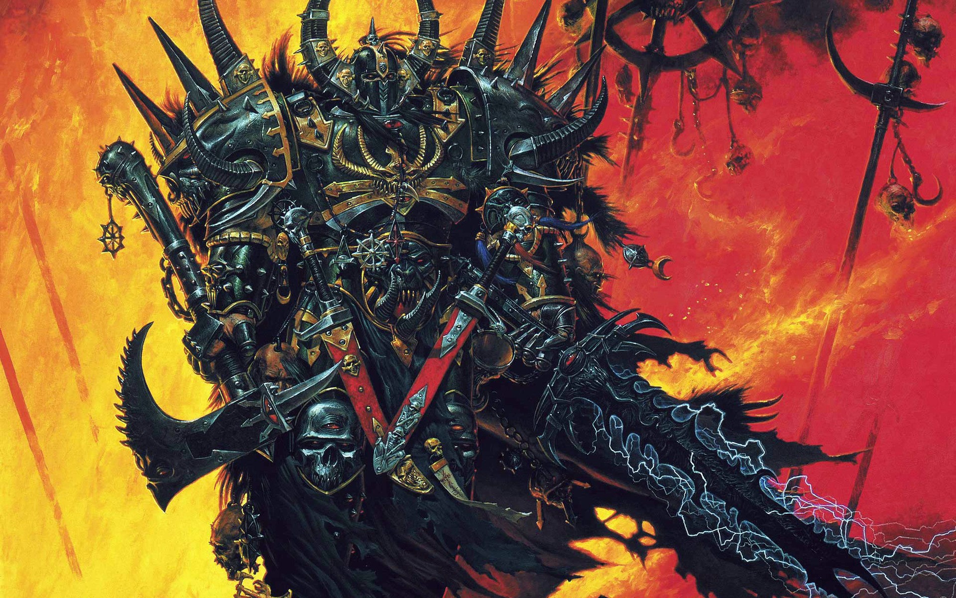 Warhammer, weapons, fantasy art, armor, artwork, games - desktop wallpaper