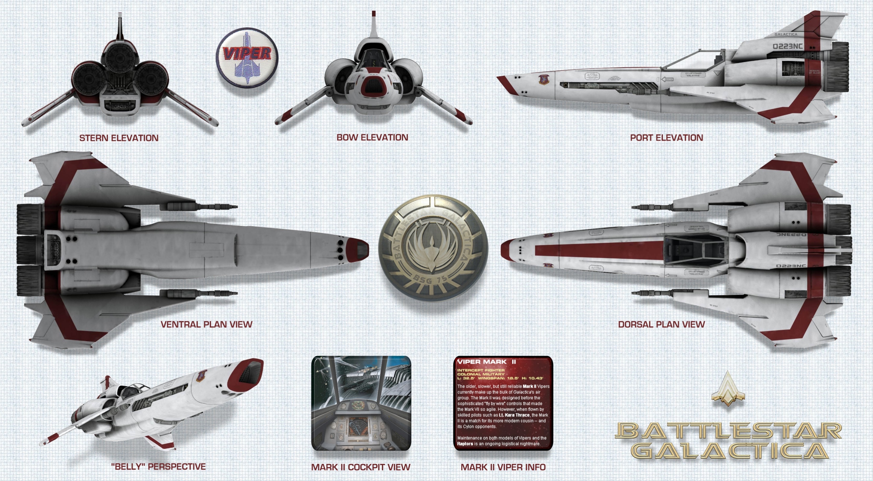 mark, Battlestar Galactica, viper, information, Viper Mark II - desktop wallpaper