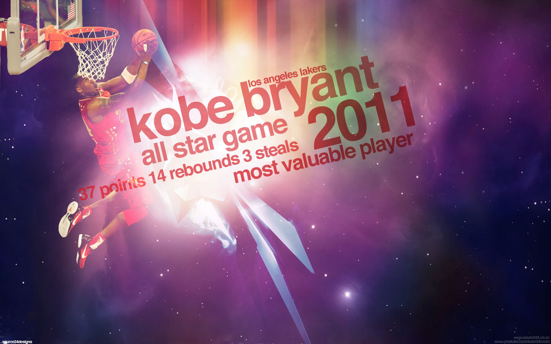 NBA, Kobe Bryant, all star, widescreen, MVP Most Valuable Player - desktop wallpaper