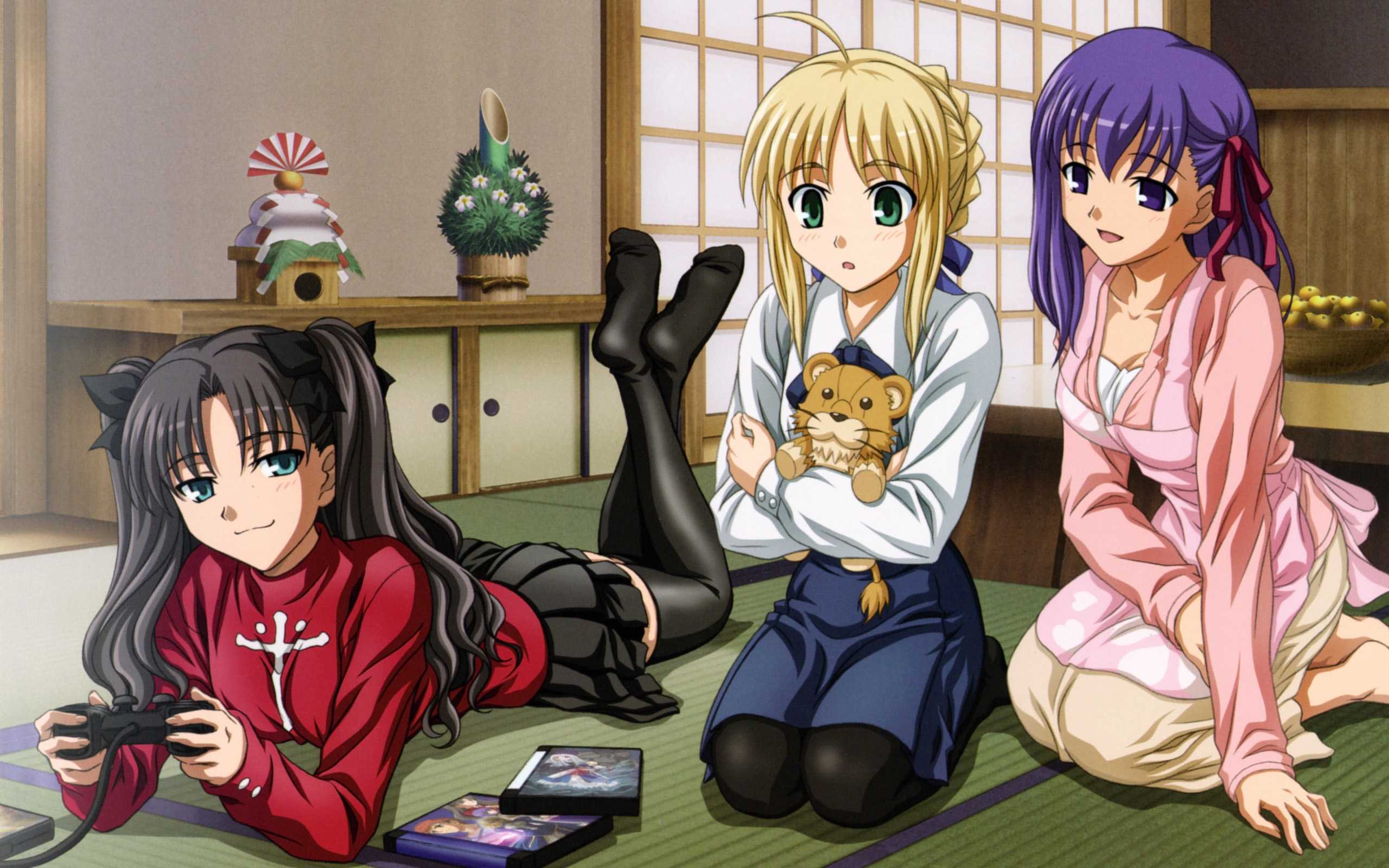 Fate/Stay Night, Tohsaka Rin, Type-Moon, Saber, Matou Sakura, anime girls, Fate series - desktop wallpaper