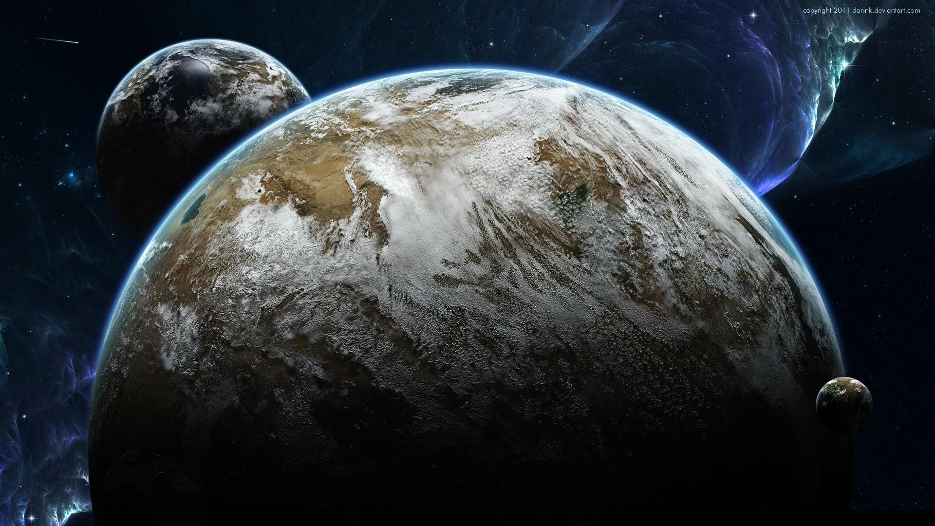 outer space, Earth, darink - desktop wallpaper