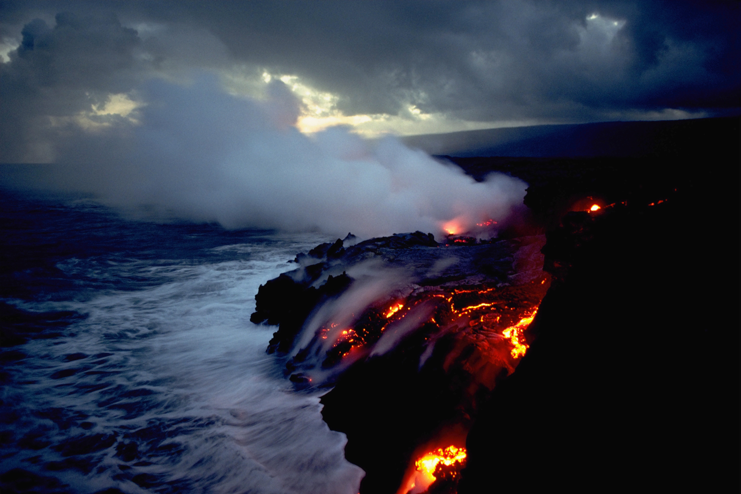 fire, volcanoes, lava, Hawaii - desktop wallpaper