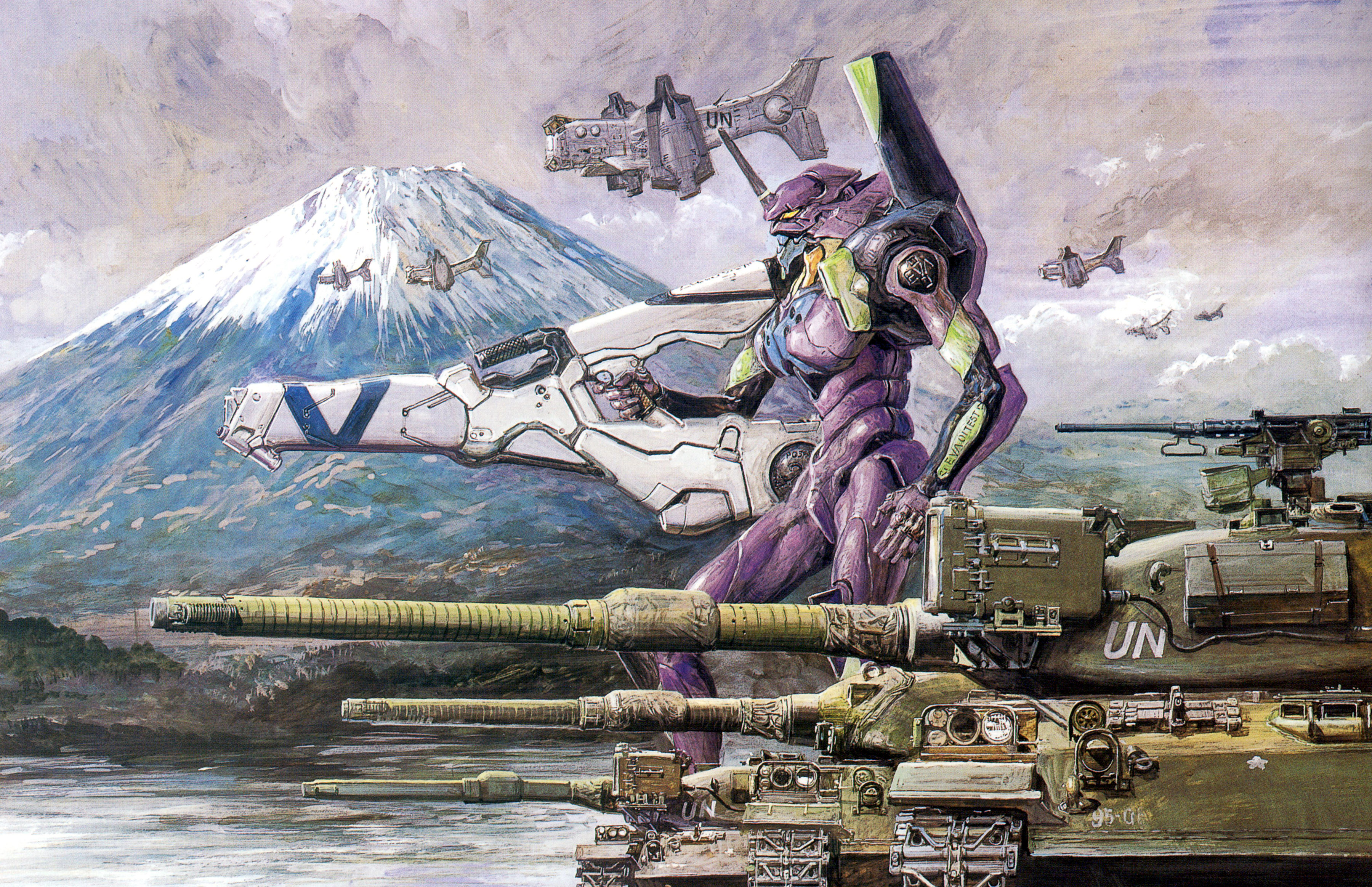 Neon Genesis Evangelion, artwork, EVA Unit 01 - desktop wallpaper
