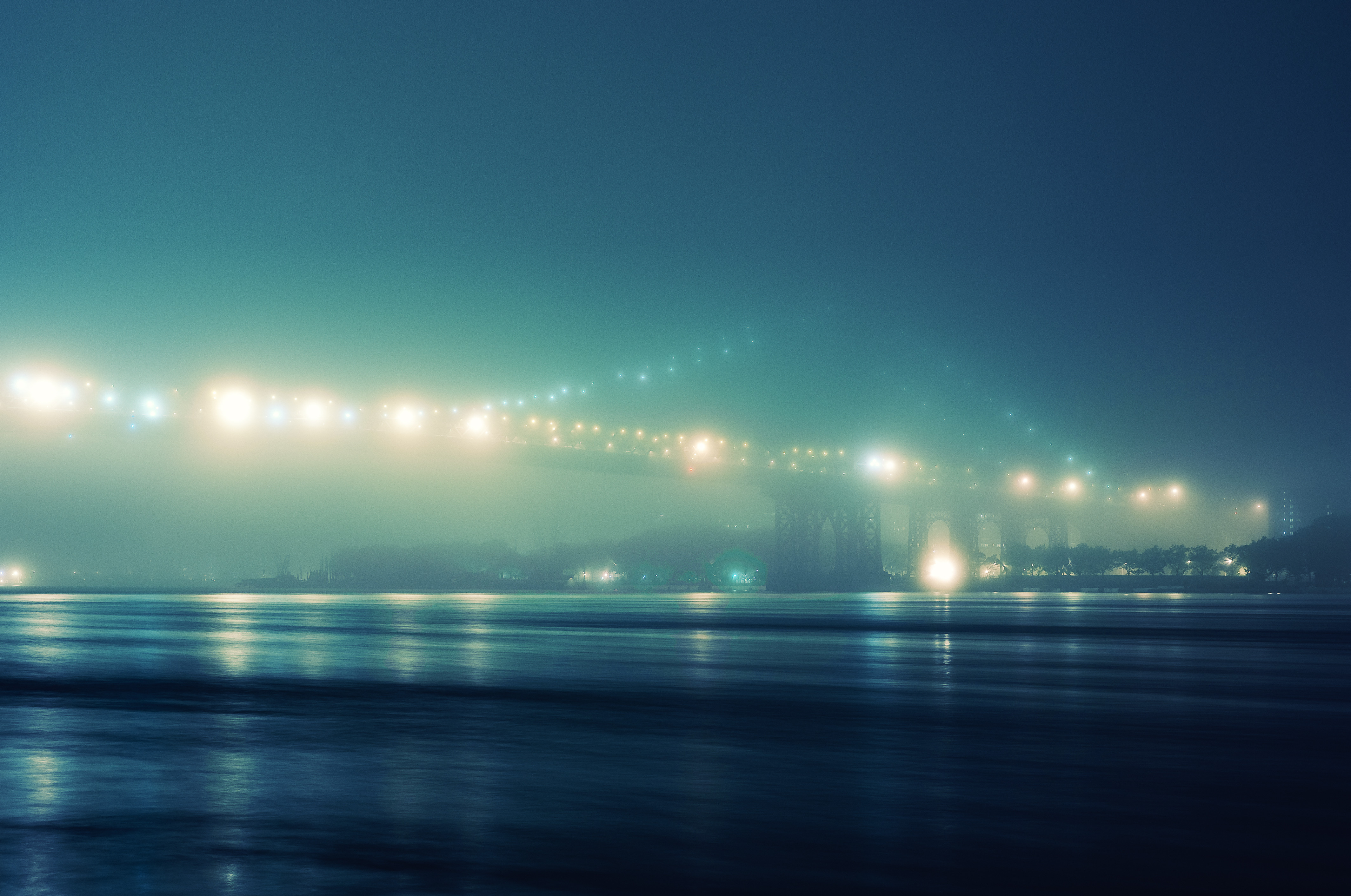 night, lights, bridges - desktop wallpaper