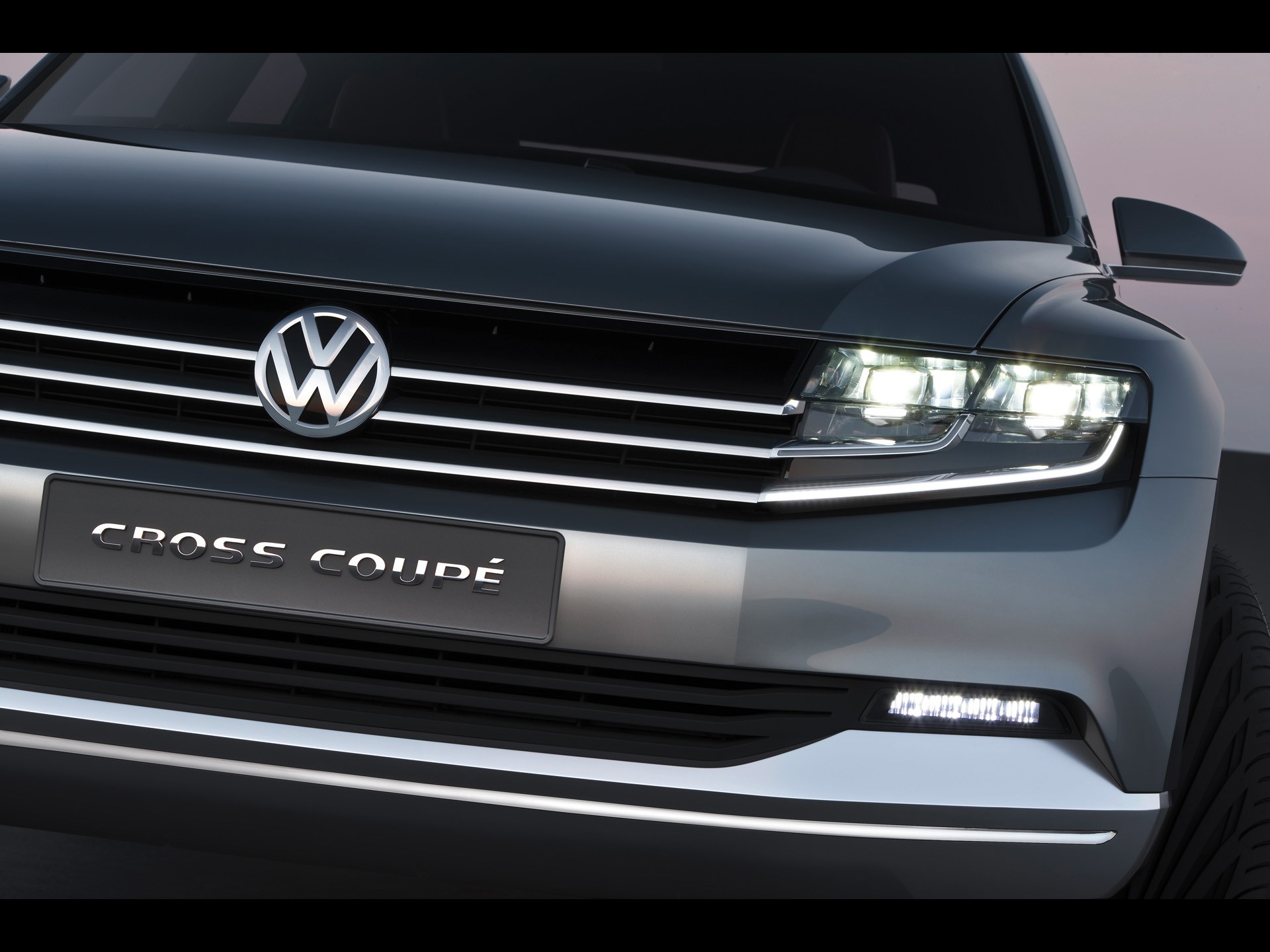cross, cars, concept art, coupe, headlights, Volkswagen Cross Coupe Concept - desktop wallpaper
