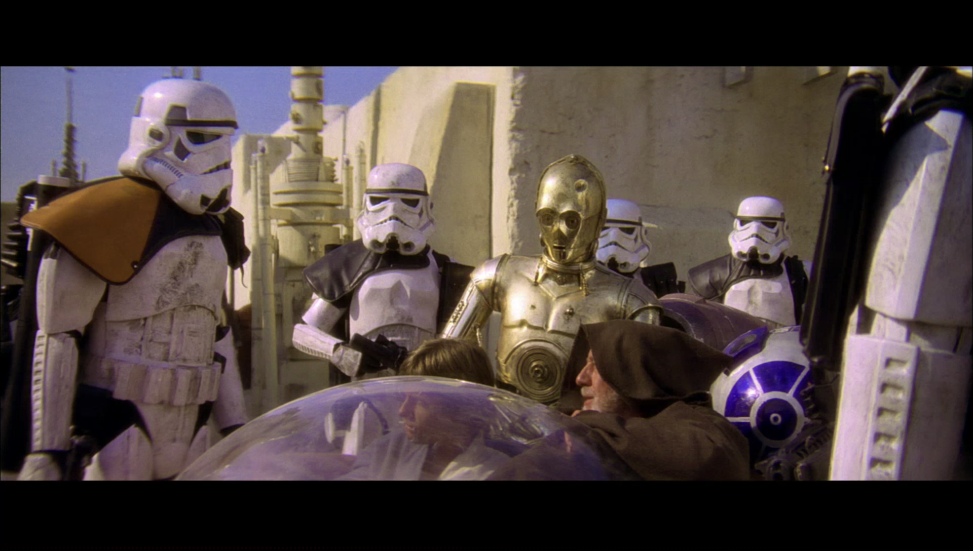 Star Wars, stormtroopers, droids, Obi-Wan Kenobi - desktop wallpaper