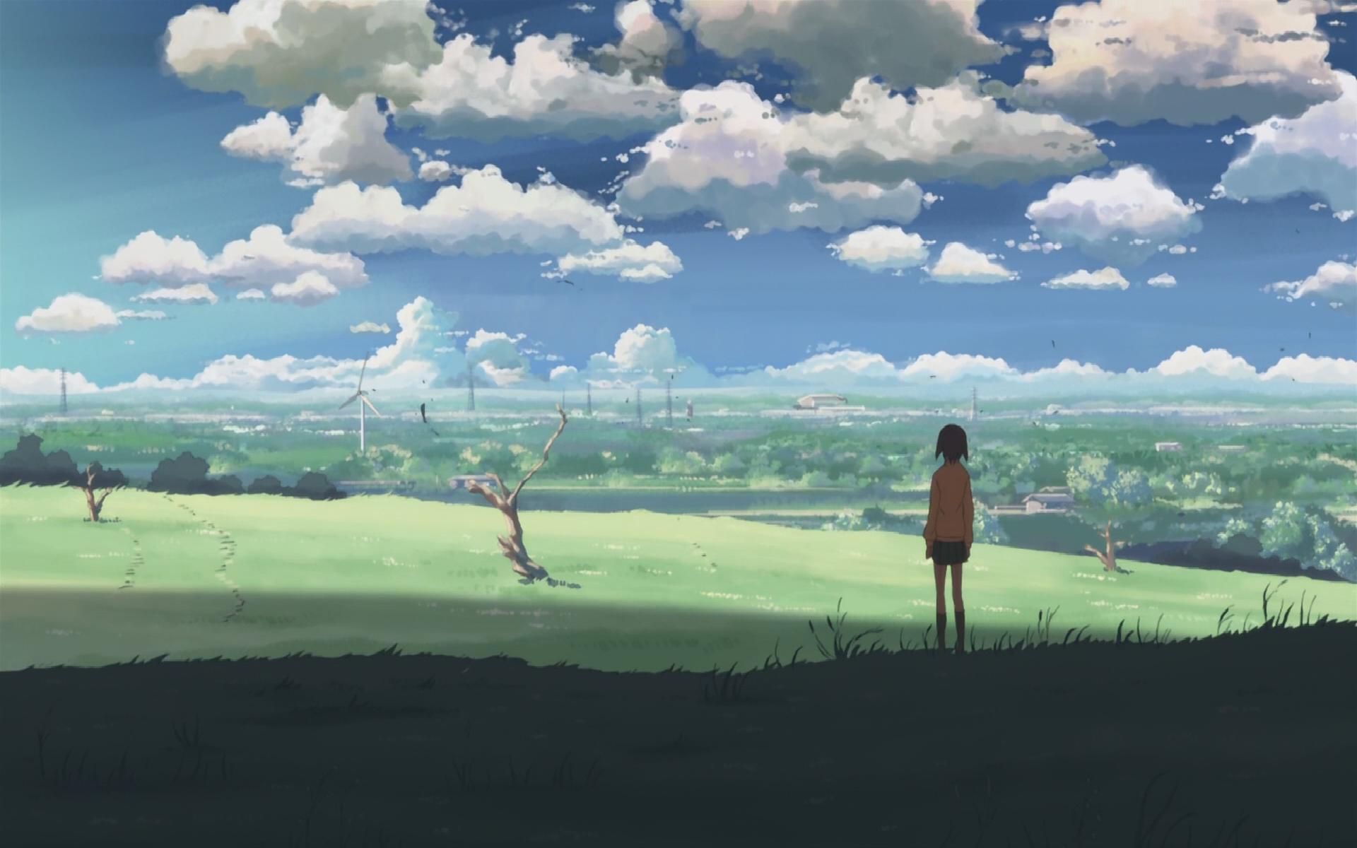 clouds, landscapes, Makoto Shinkai, 5 Centimeters Per Second, anime - desktop wallpaper