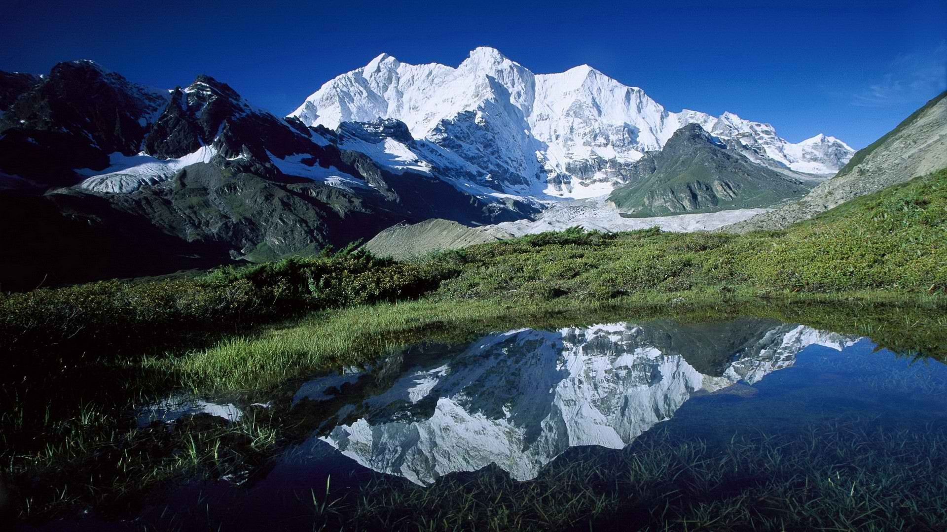 peak, glacier, Tibet - desktop wallpaper