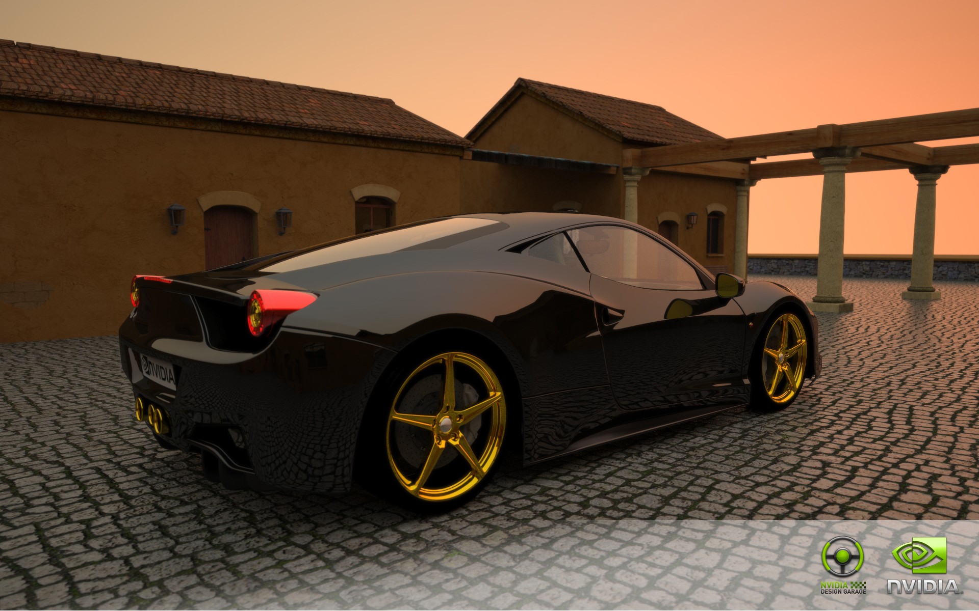 3D view, cars, Nvidia, black cars, Nvidia Design Garage - desktop wallpaper