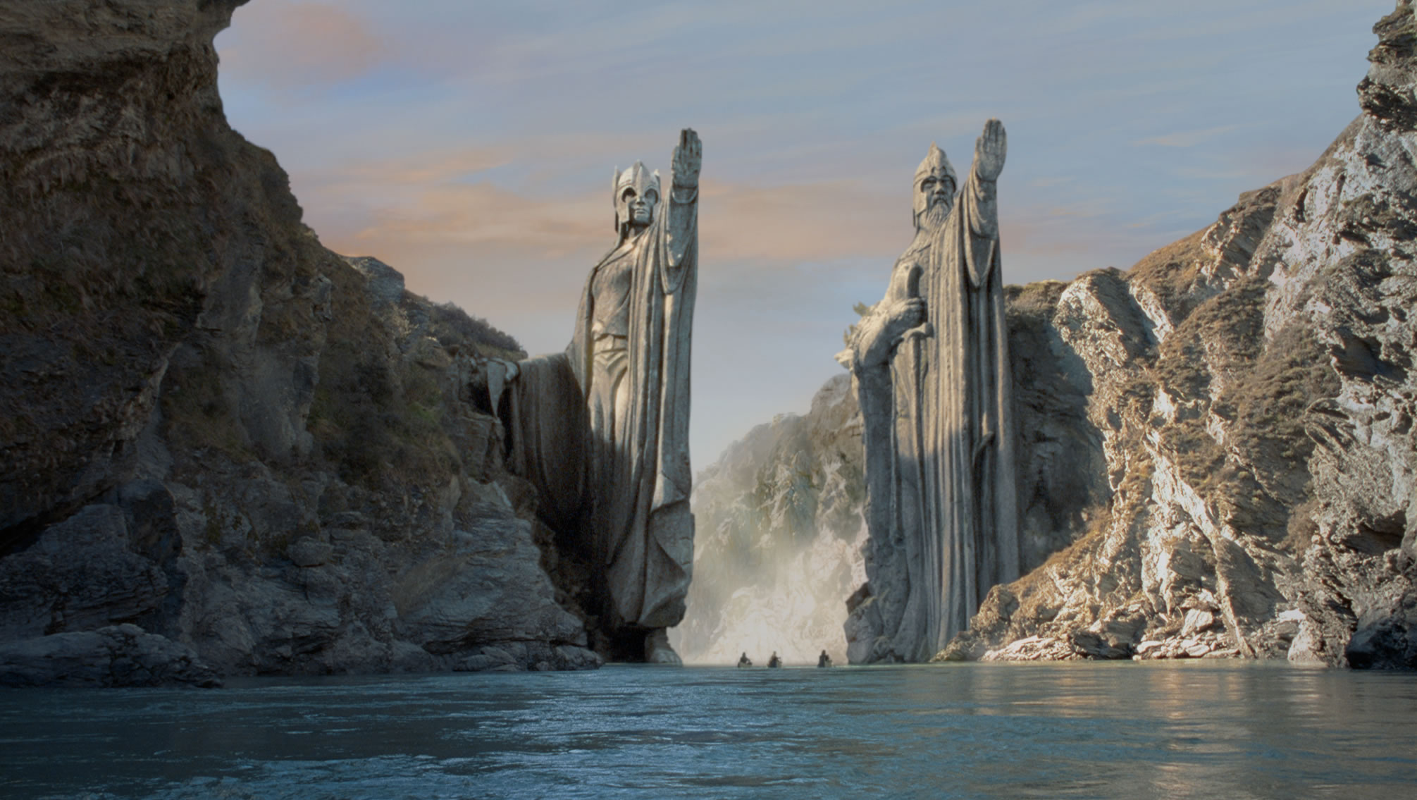 movies, The Lord of the Rings, Argonath, statues, JRR Tolkien, The Fellowship of the Ring - desktop wallpaper