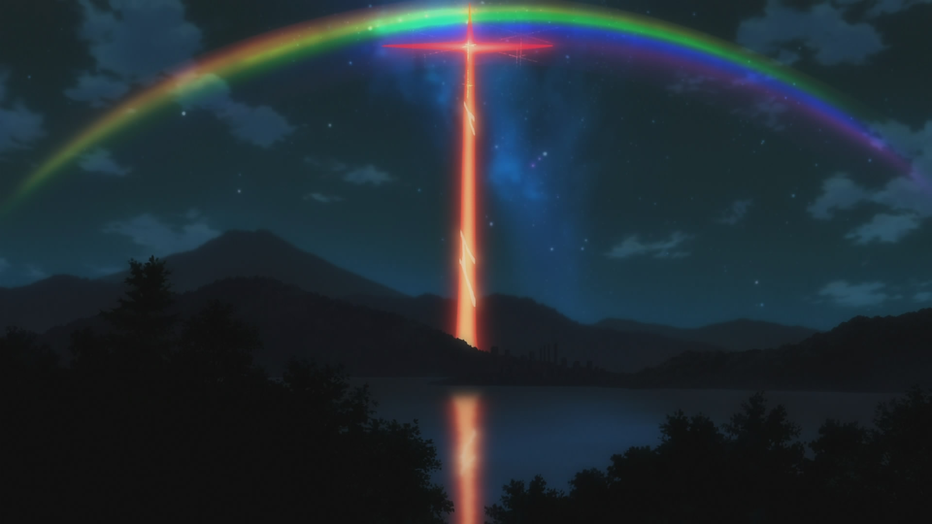 Neon Genesis Evangelion, rainbows - desktop wallpaper