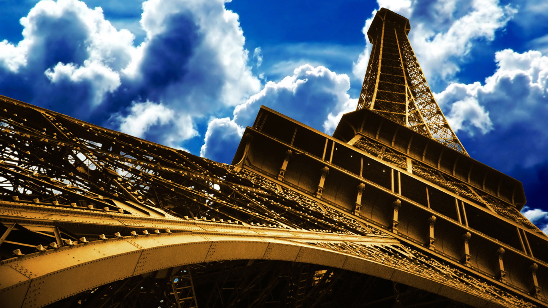 Eiffel Tower, clouds, skyscapes - desktop wallpaper
