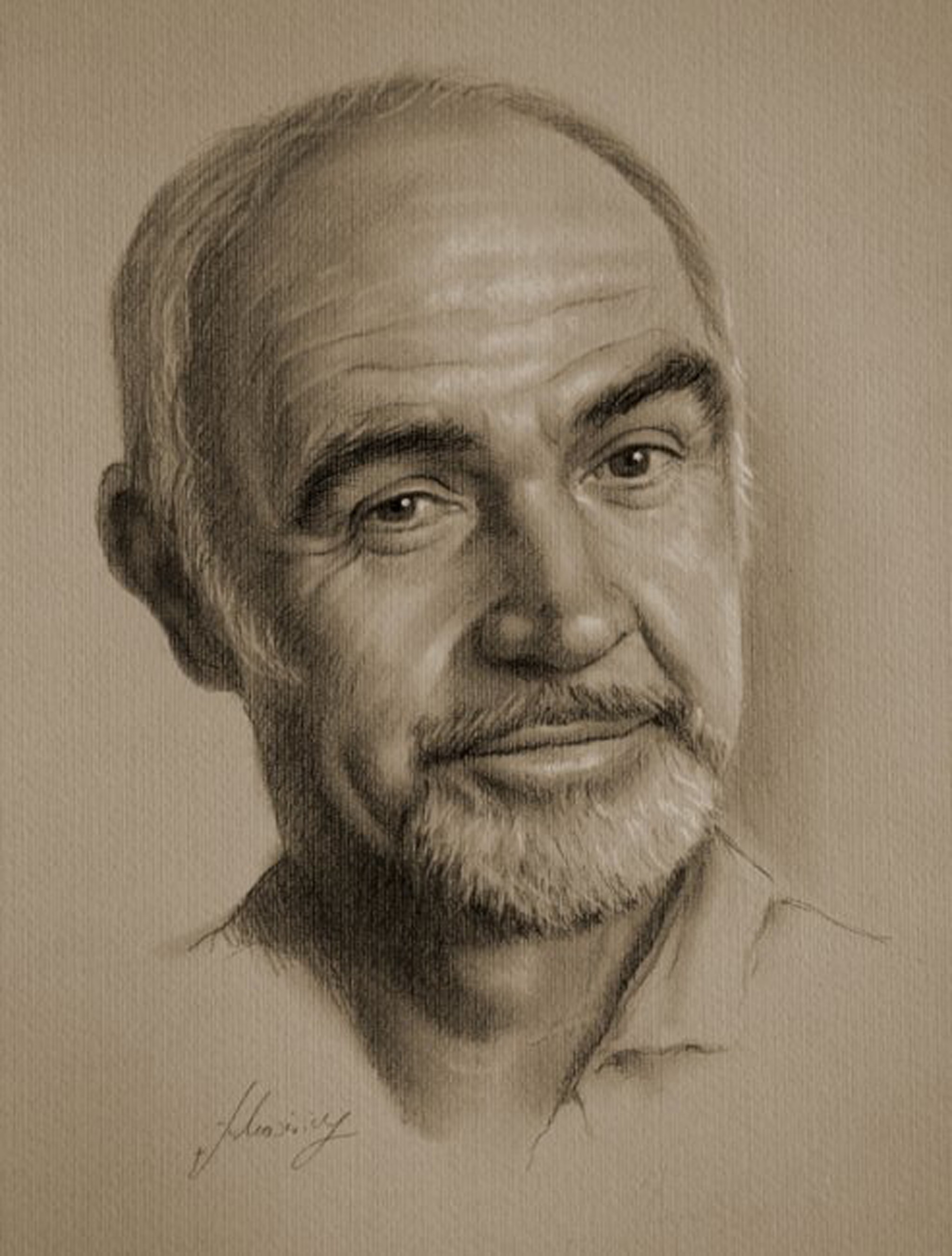 artistic, sketches, Sean Connery, Krzysztof Lukasiewicz - desktop wallpaper