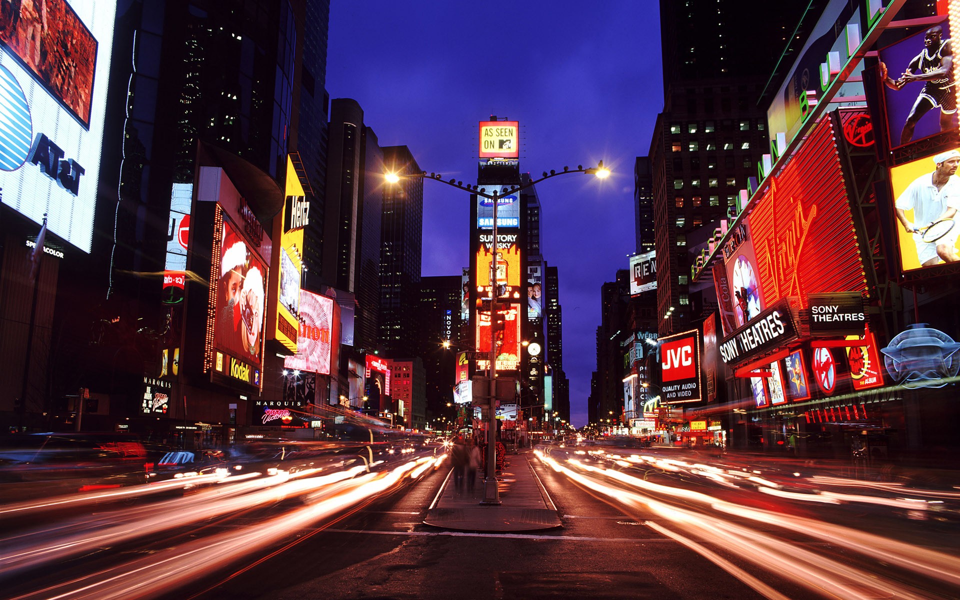 cityscapes, streets, buildings, New York City, Times Square, long exposure, cities - desktop wallpaper
