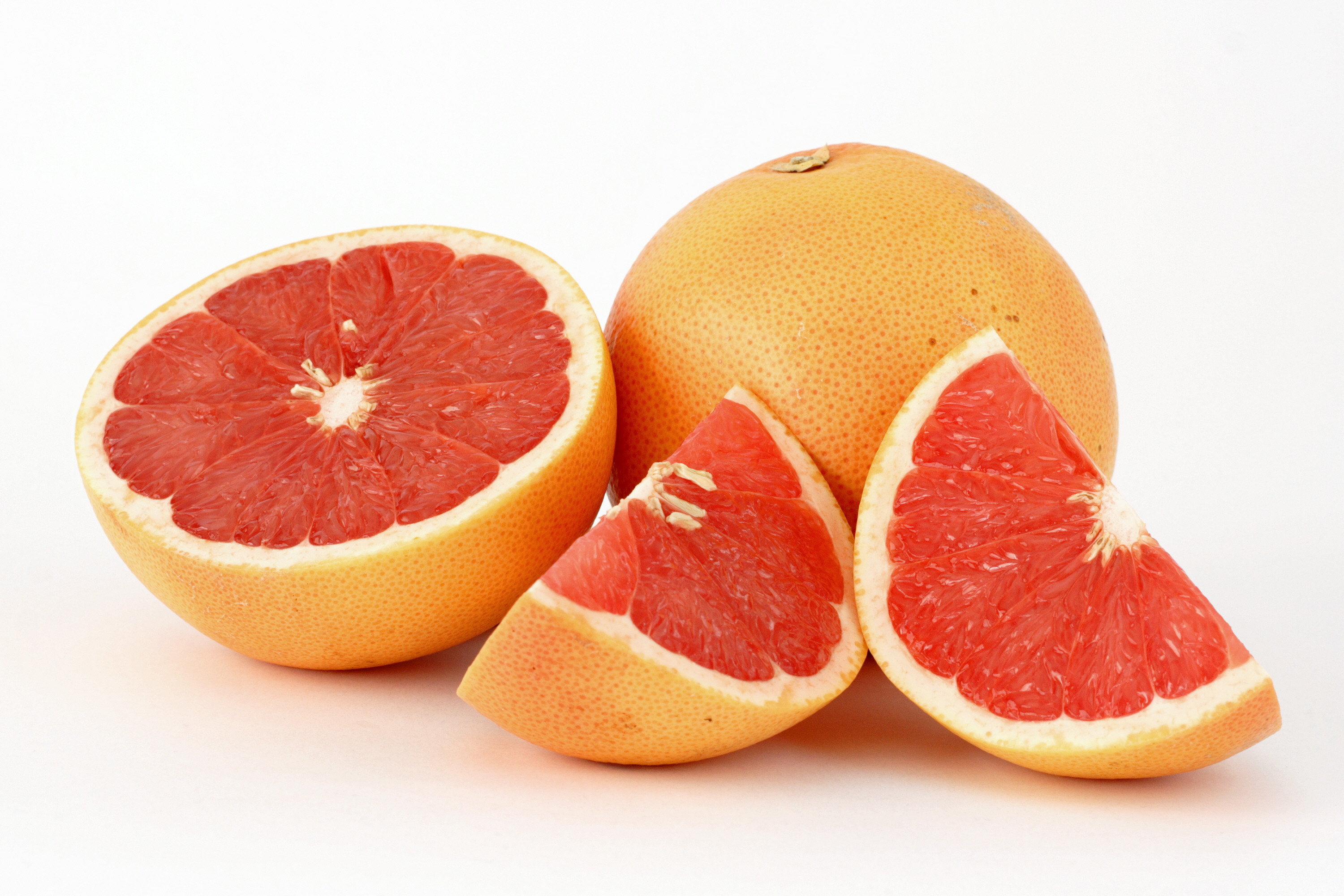 fruits, grapefruits, white background - desktop wallpaper