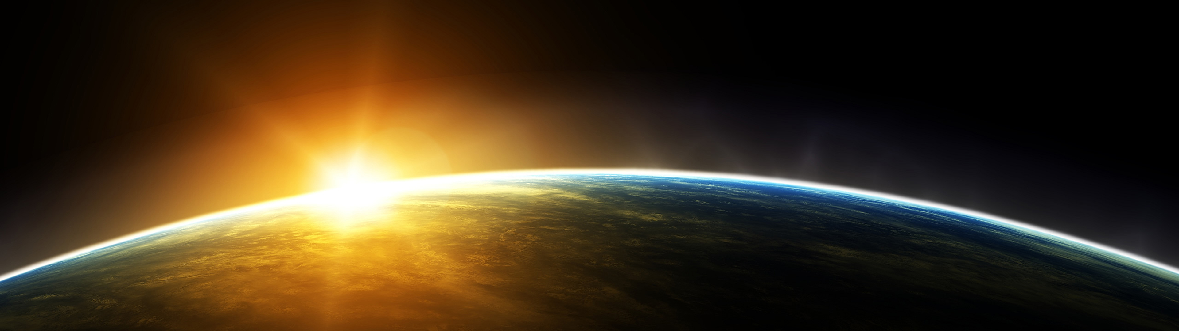 sunrise, outer space, planets, Earth - desktop wallpaper