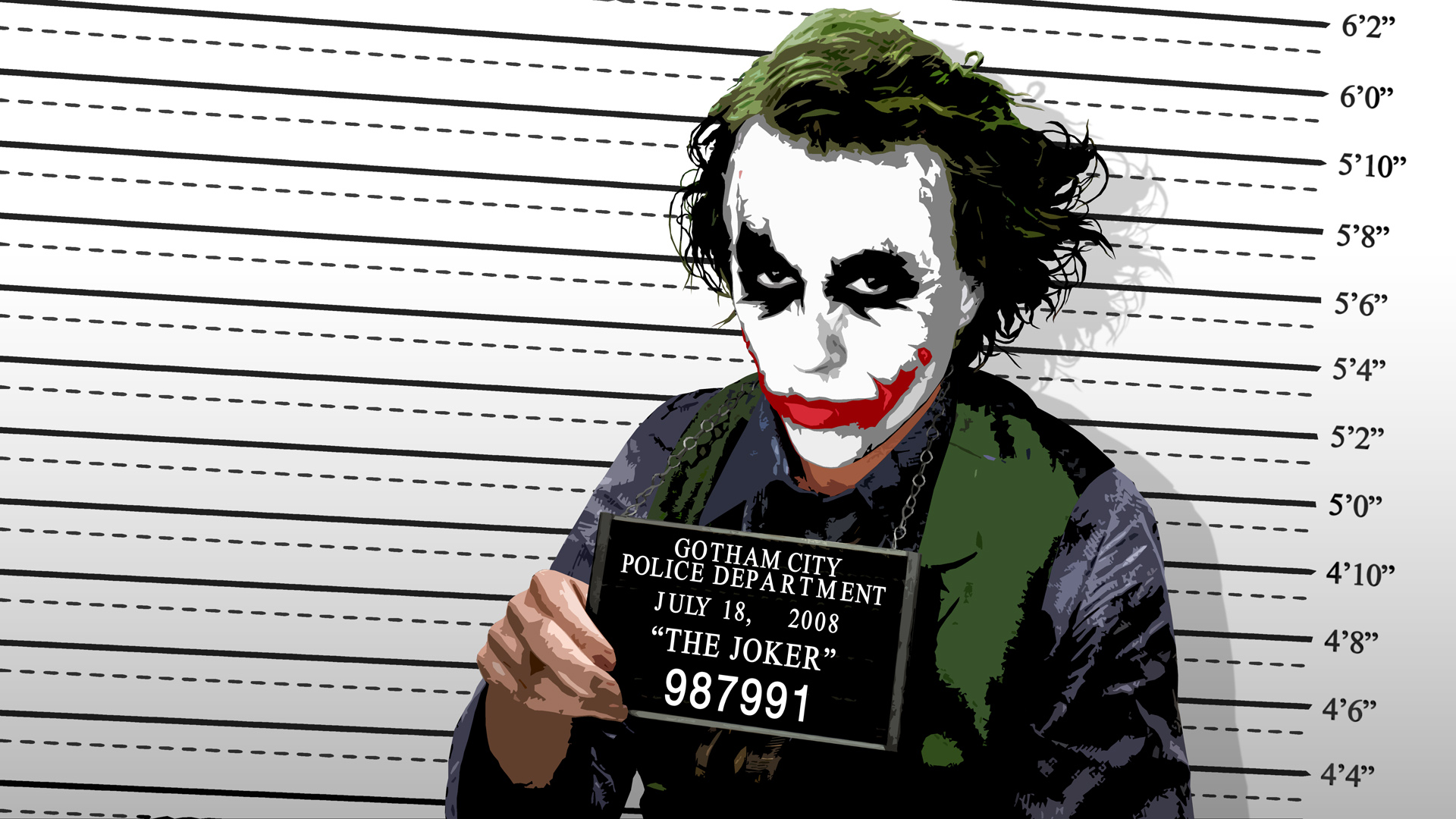 Batman, The Joker, police lineup, The Dark Knight - desktop wallpaper