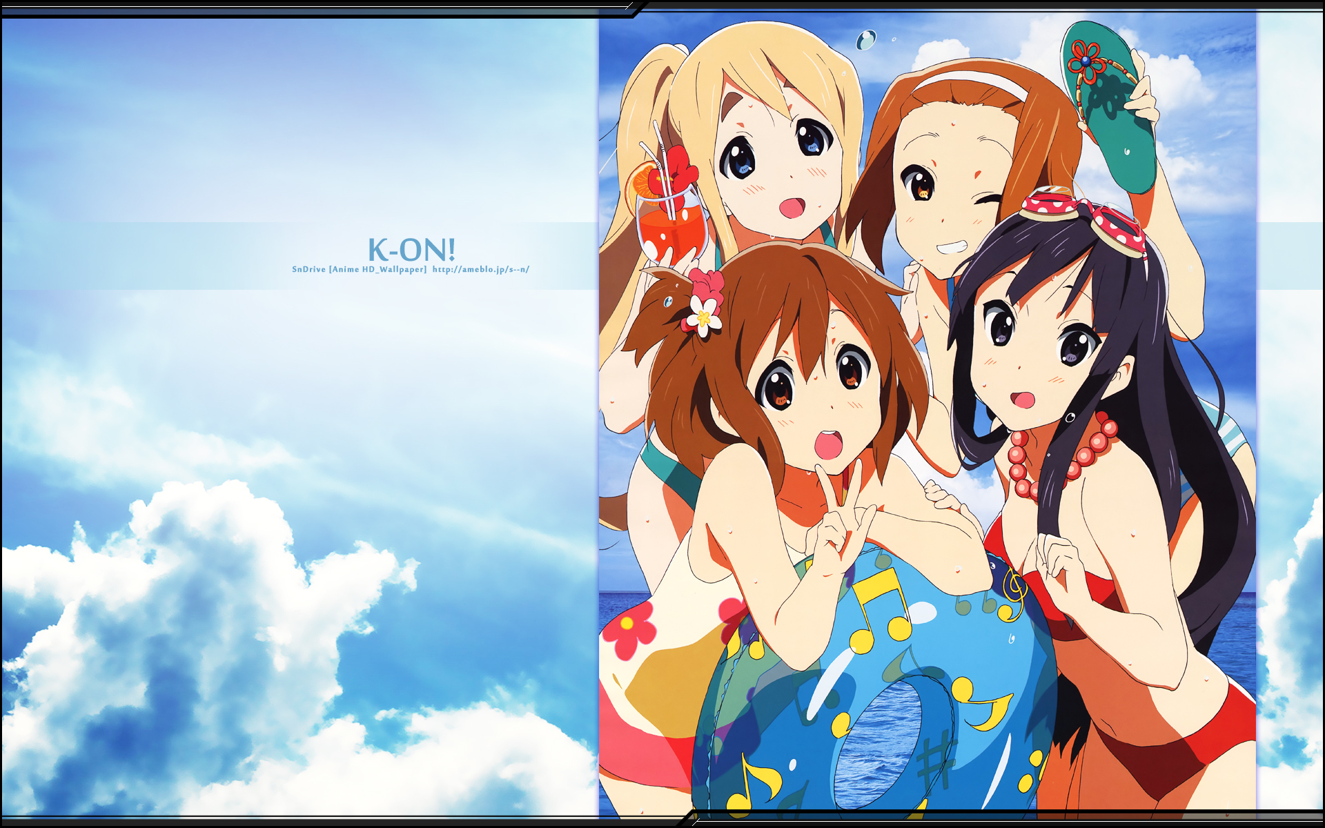 K-ON!, Hirasawa Yui, Akiyama Mio, Tainaka Ritsu, Kotobuki Tsumugi, anime girls - desktop wallpaper
